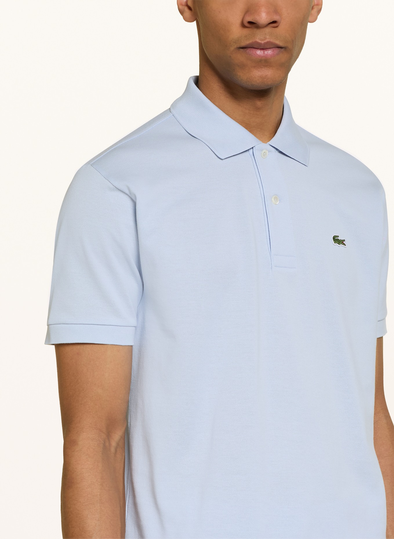 LACOSTE Piqué polo shirt classic fit: LIGHT BLUE
