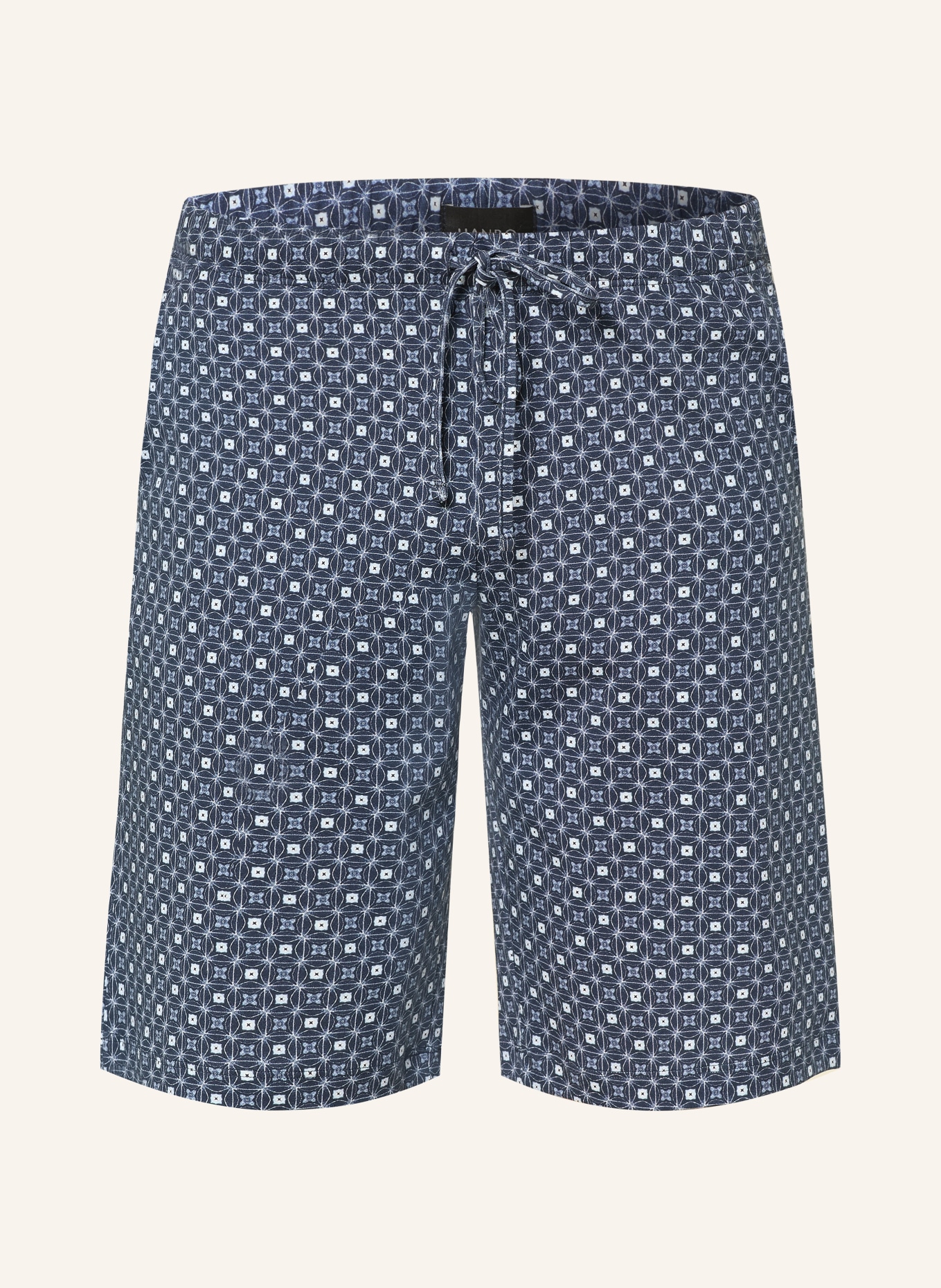 HANRO Short lounge NIGHT & DAY: BLEU GRIS / BLEU / BLANC