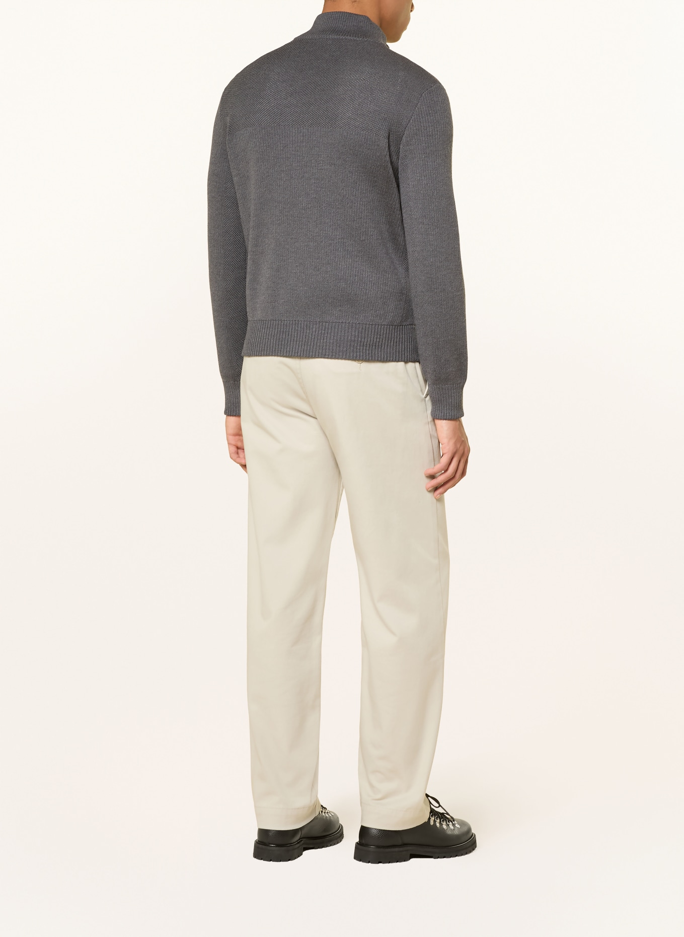 CANADA GOOSE Strickjacke HYBRDIGE im Materialmix: DUNKELGRAU