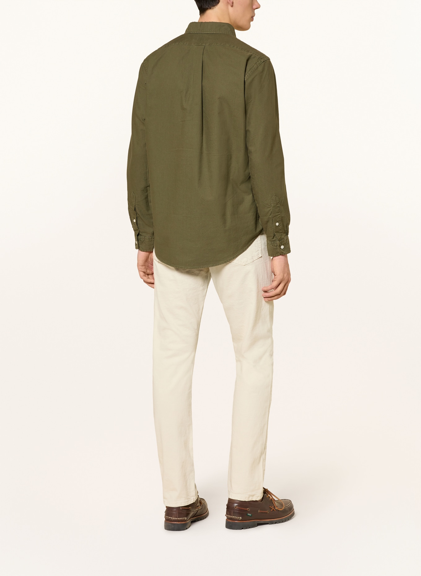POLO RALPH LAUREN Oxfordhemd Custom Fit: OLIV / CREME