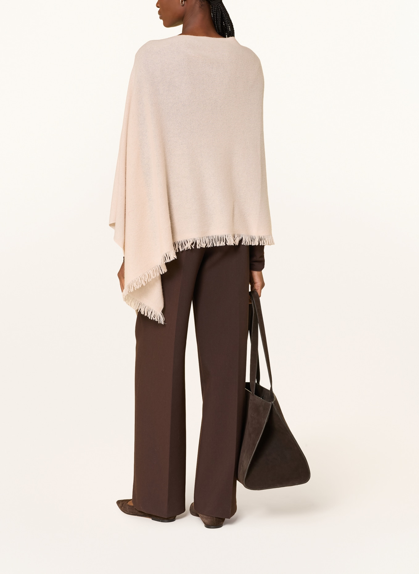REPEAT Poncho en cachemire: BEIGE