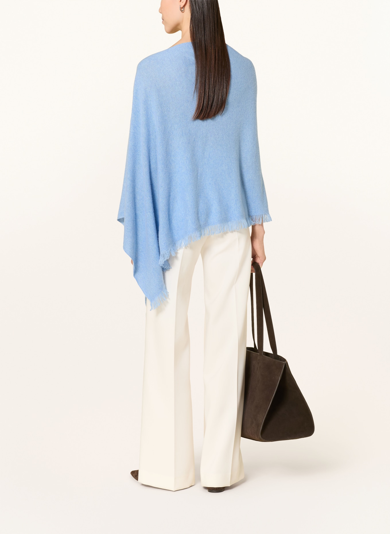 REPEAT Poncho en cachemire: BLEU CLAIR
