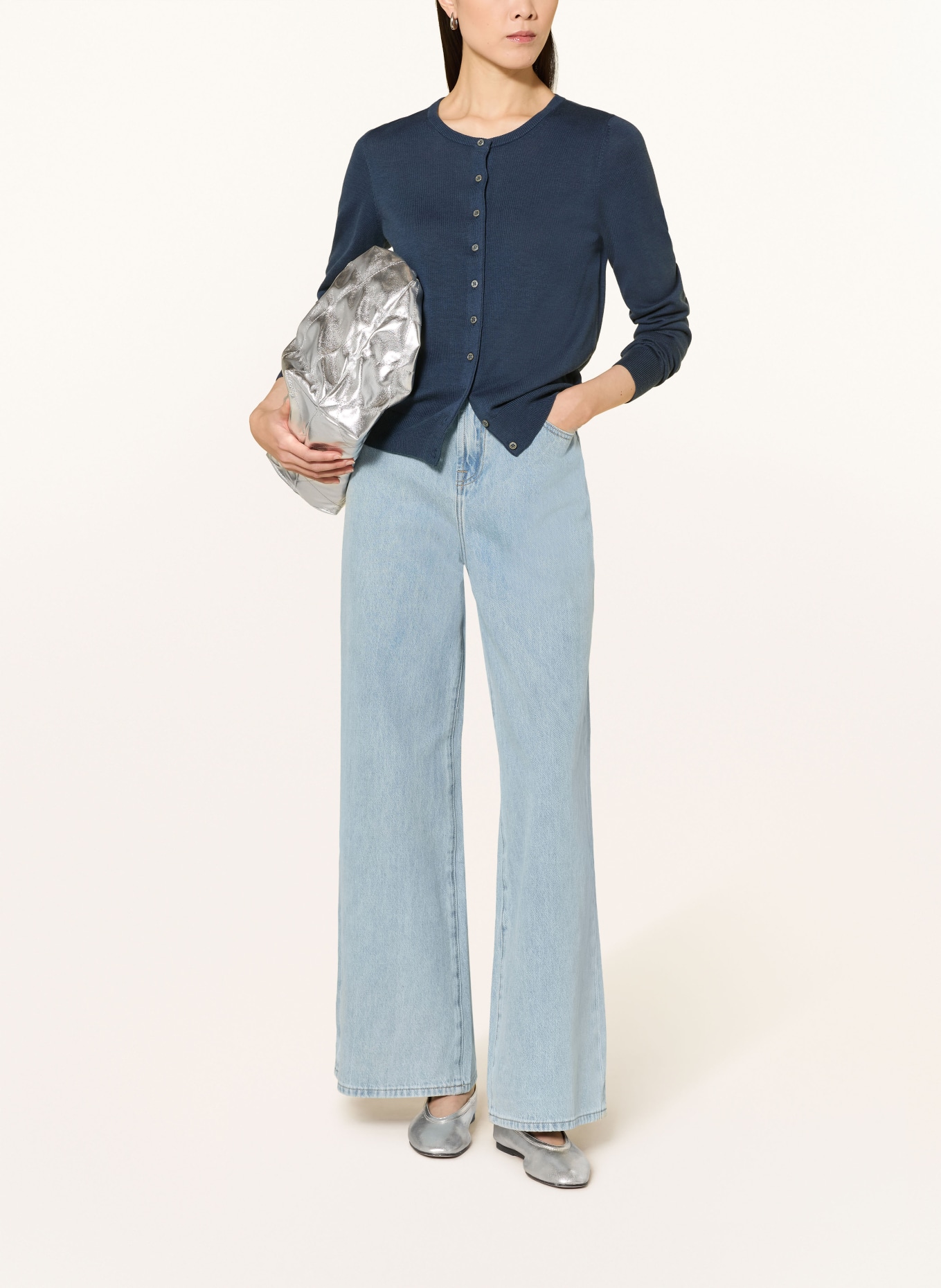 REPEAT Pletený kabátek: TMAVĚ MODRÁ