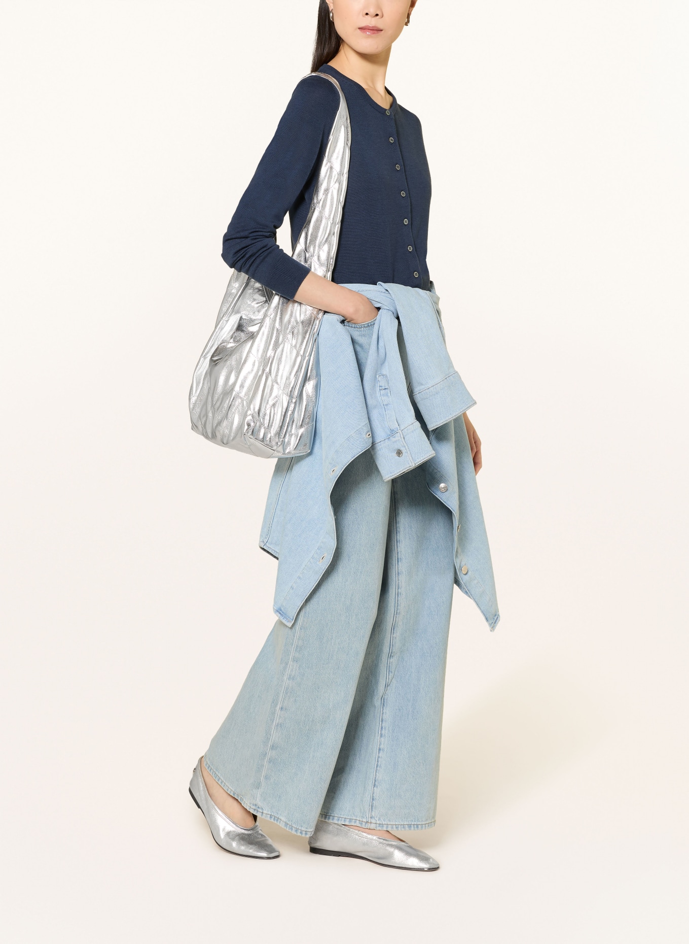 REPEAT Pletený kabátek: TMAVĚ MODRÁ