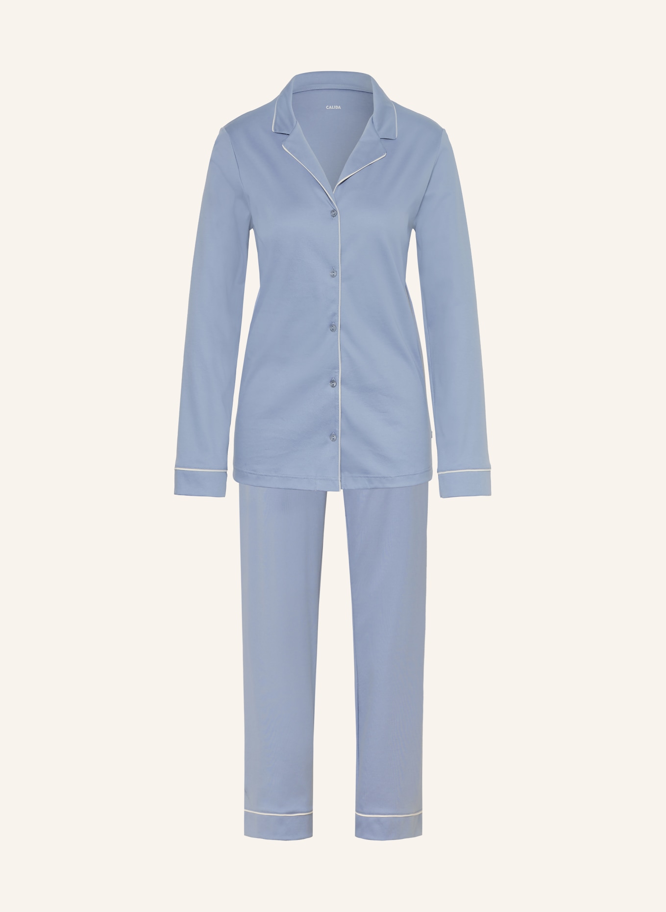 CALIDA Pyjama NIGHT LOVERS: BLEU CLAIR / BLANC