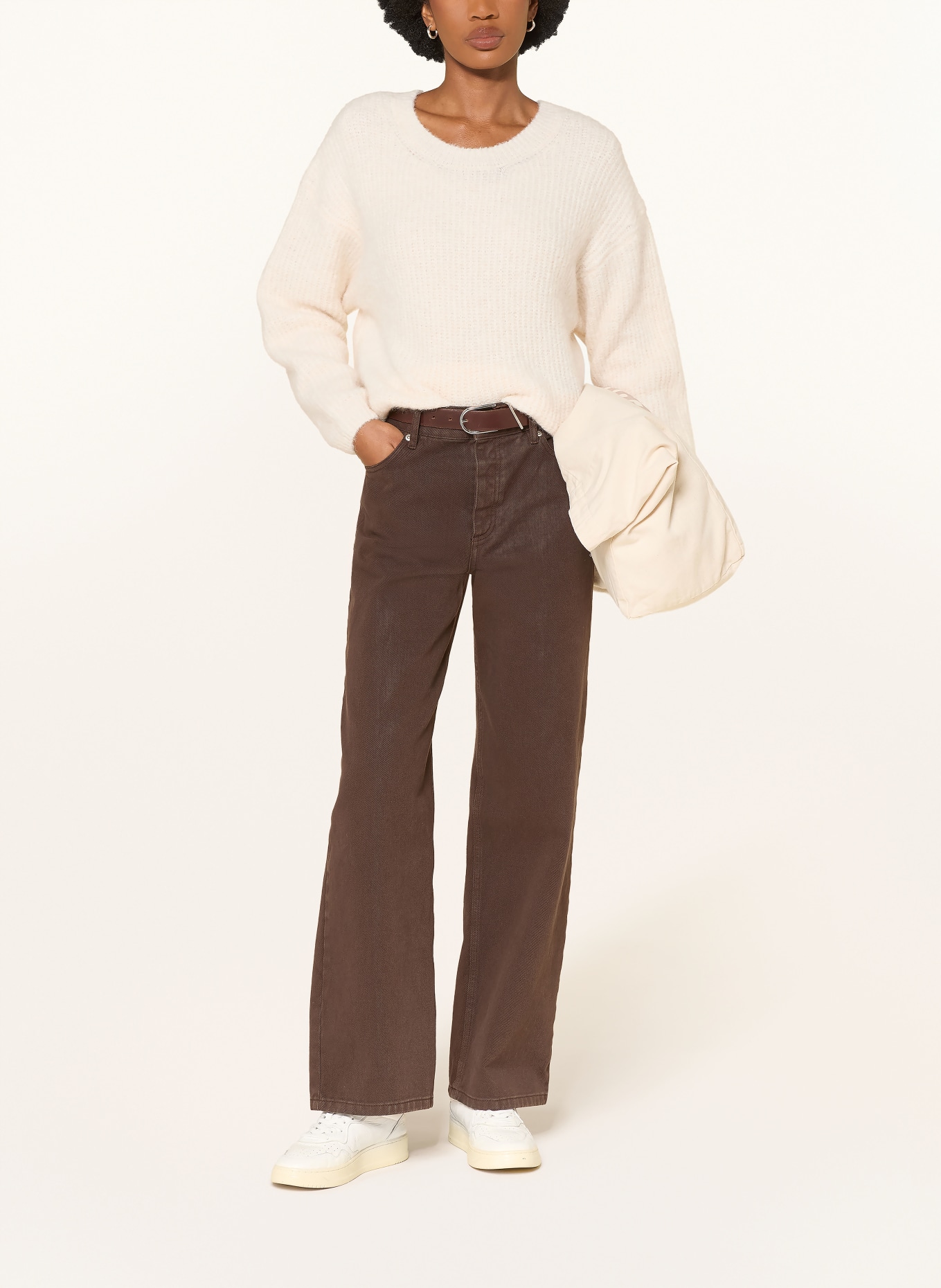 American Vintage Sweter EAST z dodatkiem alpaki: ECRU