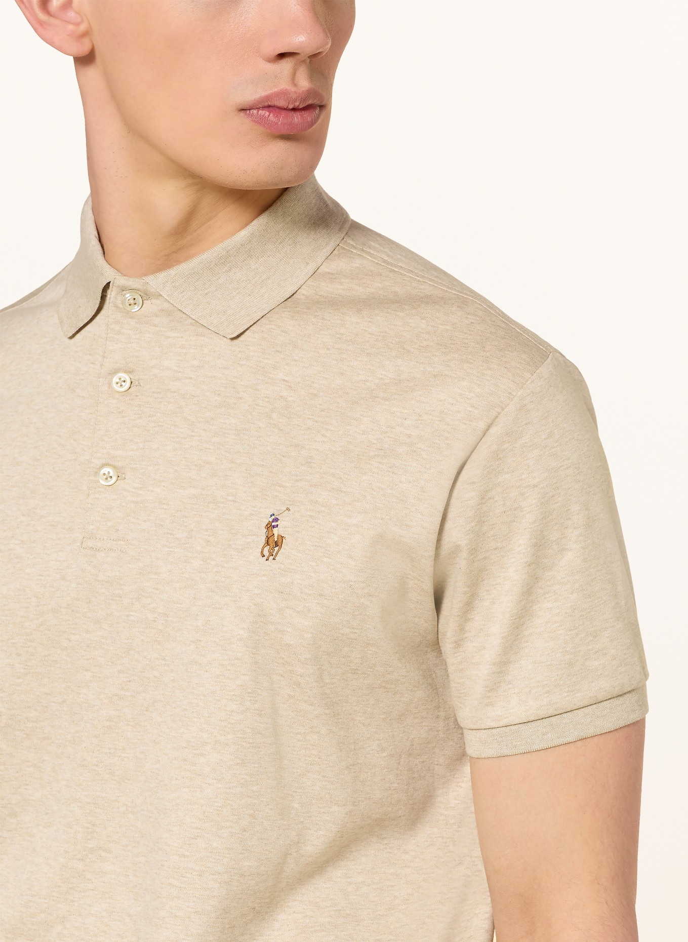 POLO RALPH LAUREN Koszulka polo z dżerseju custom slim fit: BEŻOWY