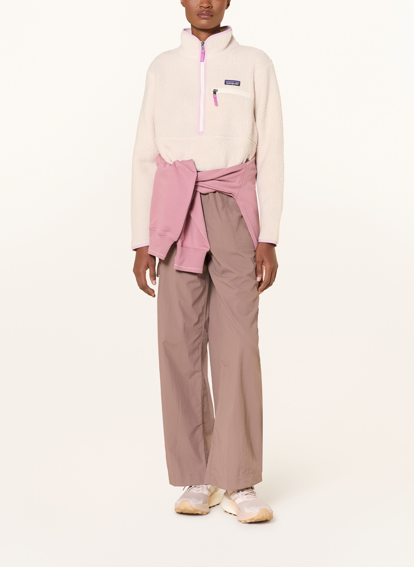 patagonia Fleecový svetr troyer RETRO PILE MARSUPIAL: REŽNÁ / RŮŽOVÁ