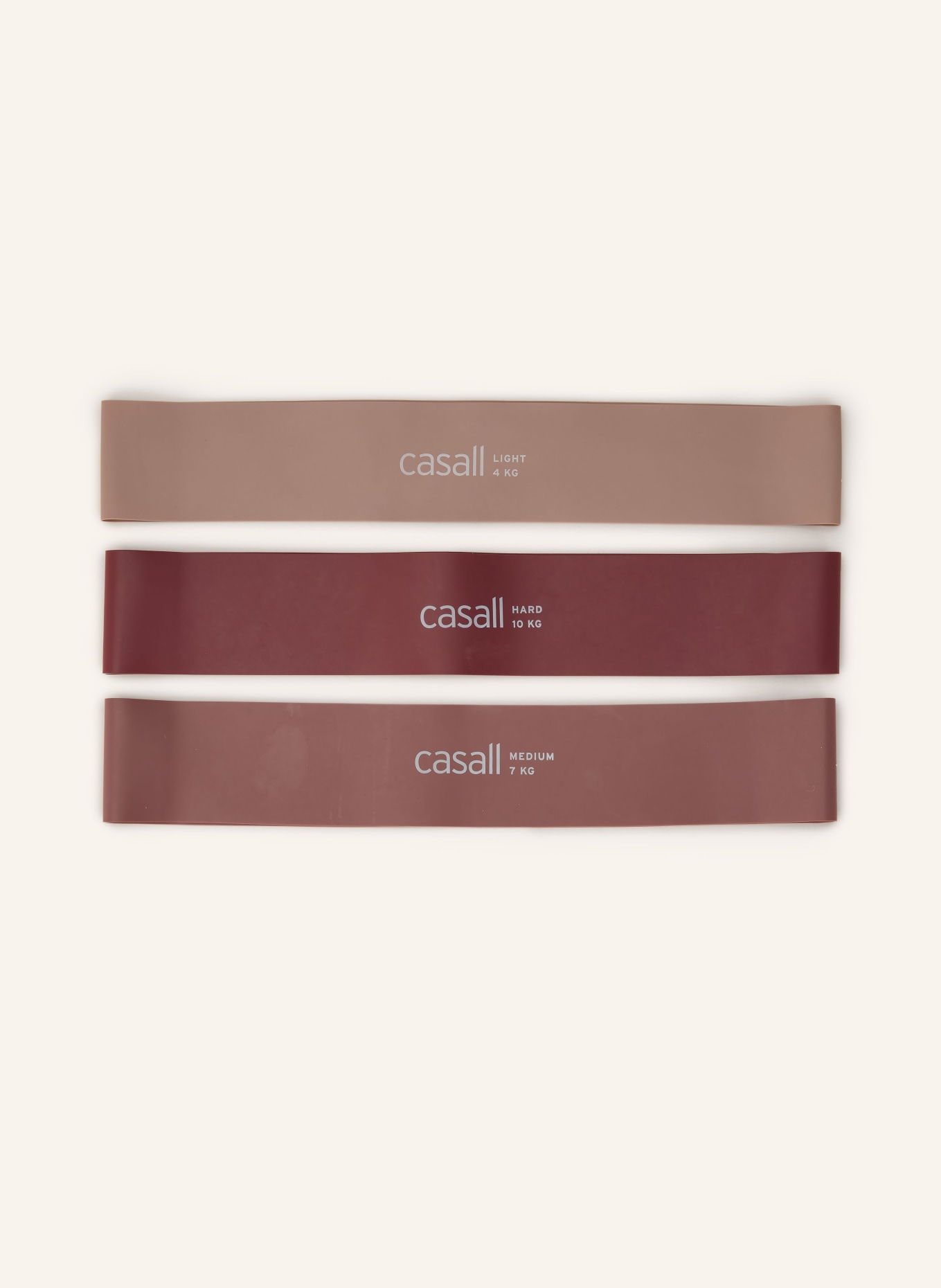 casall 3dílná sada fitness pásů: STARORŮŽOVÁ