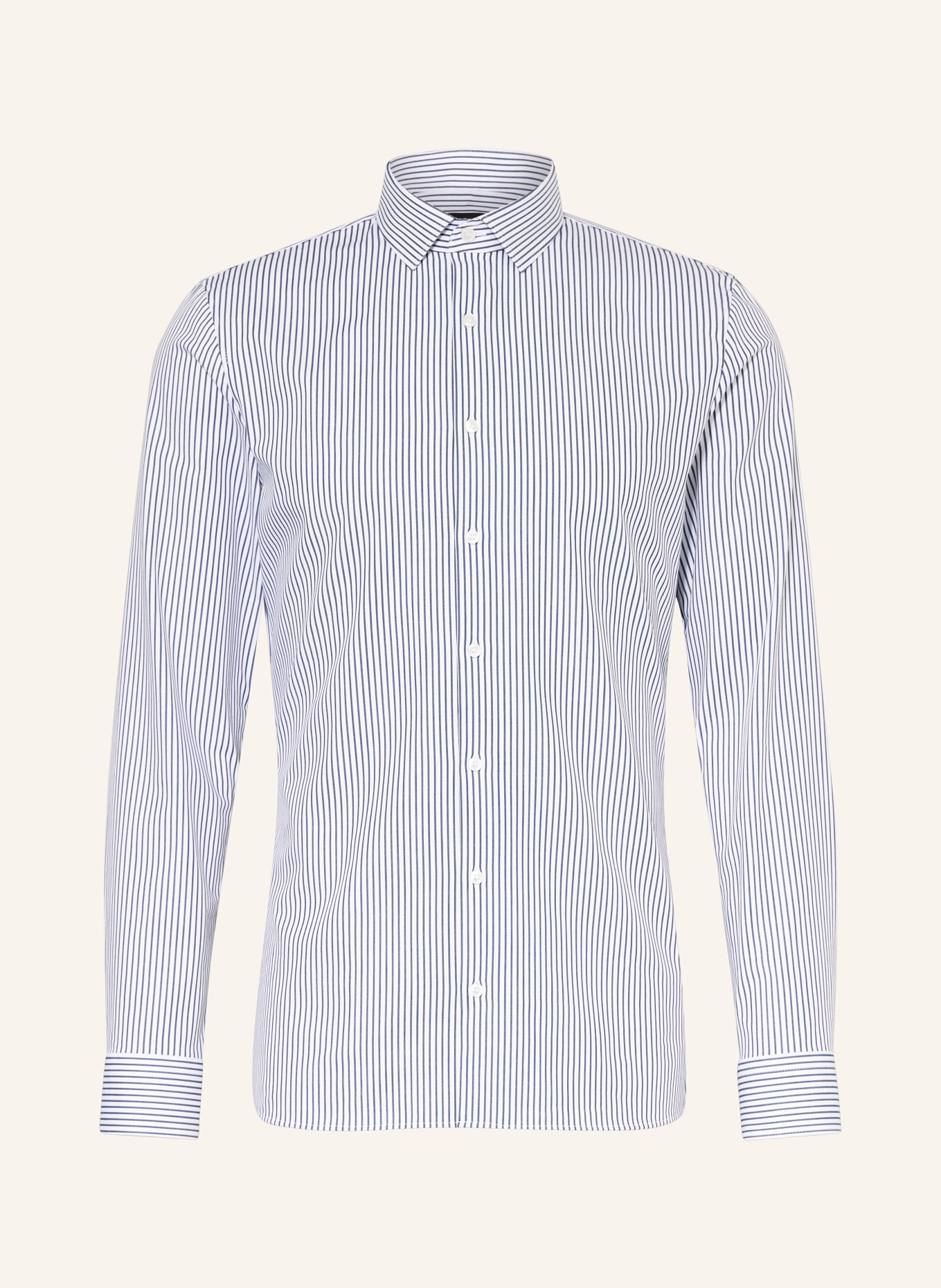 OLYMP Koszula z dżerseju nr Six 24/Seven super slim: BIAŁY / GRANATOWY