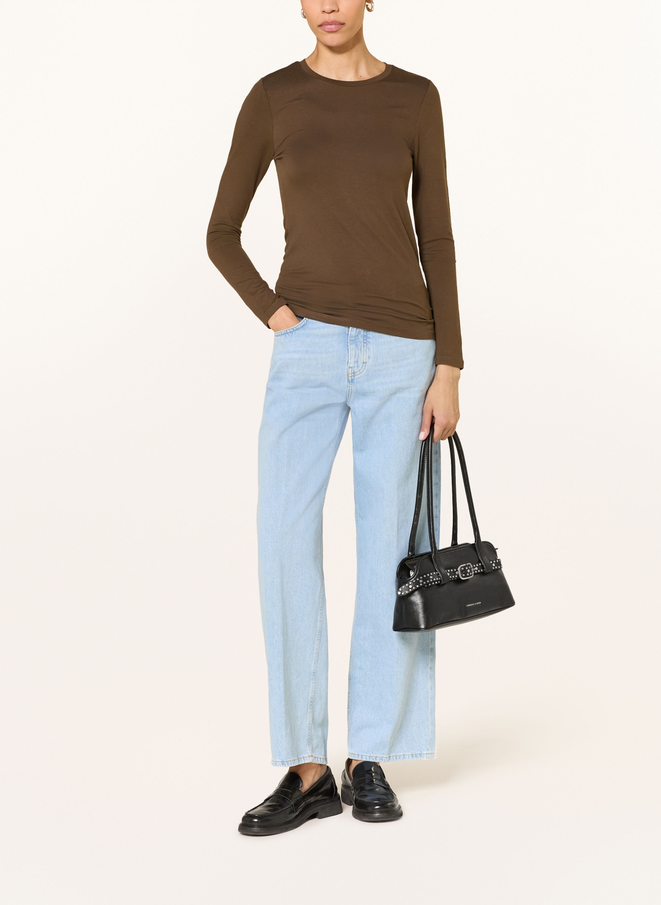 MAJESTIC FILATURES Koszulka z długim rękawem: CIEMNOBRĄZOWY