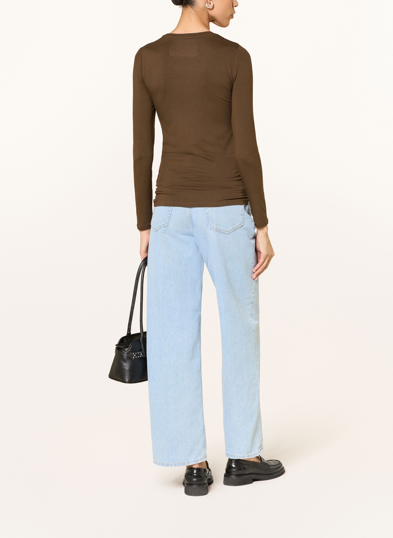 MAJESTIC FILATURES Koszulka z długim rękawem: CIEMNOBRĄZOWY