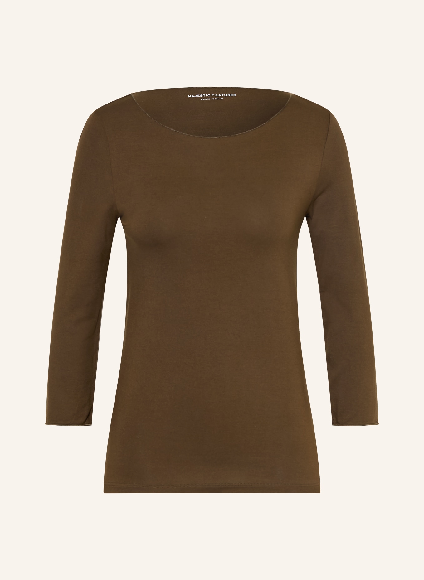 MAJESTIC FILATURES T-shirt à manches 3/4: MARRON FONCÉ