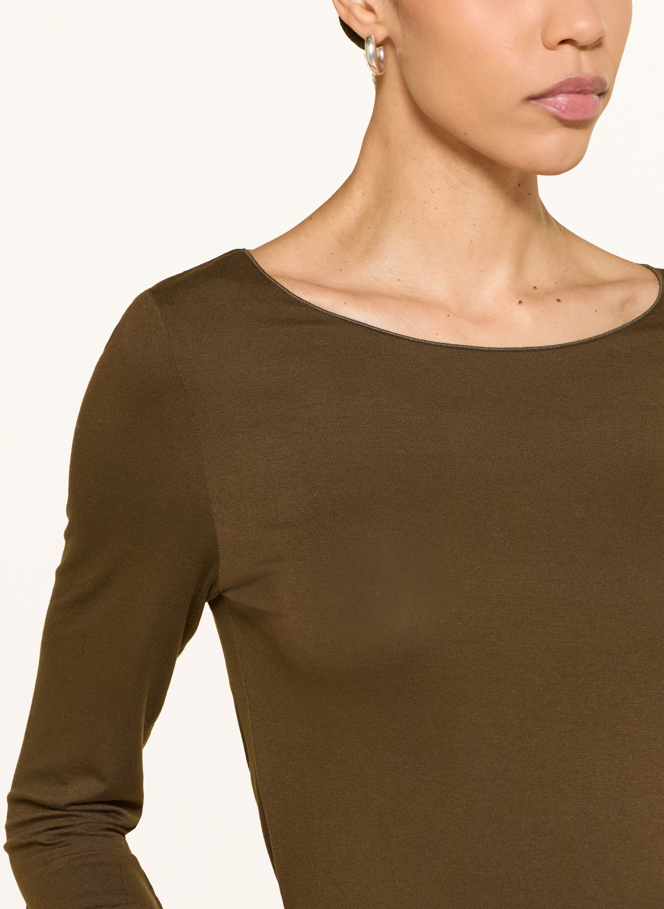 MAJESTIC FILATURES T-shirt à manches 3/4: MARRON FONCÉ