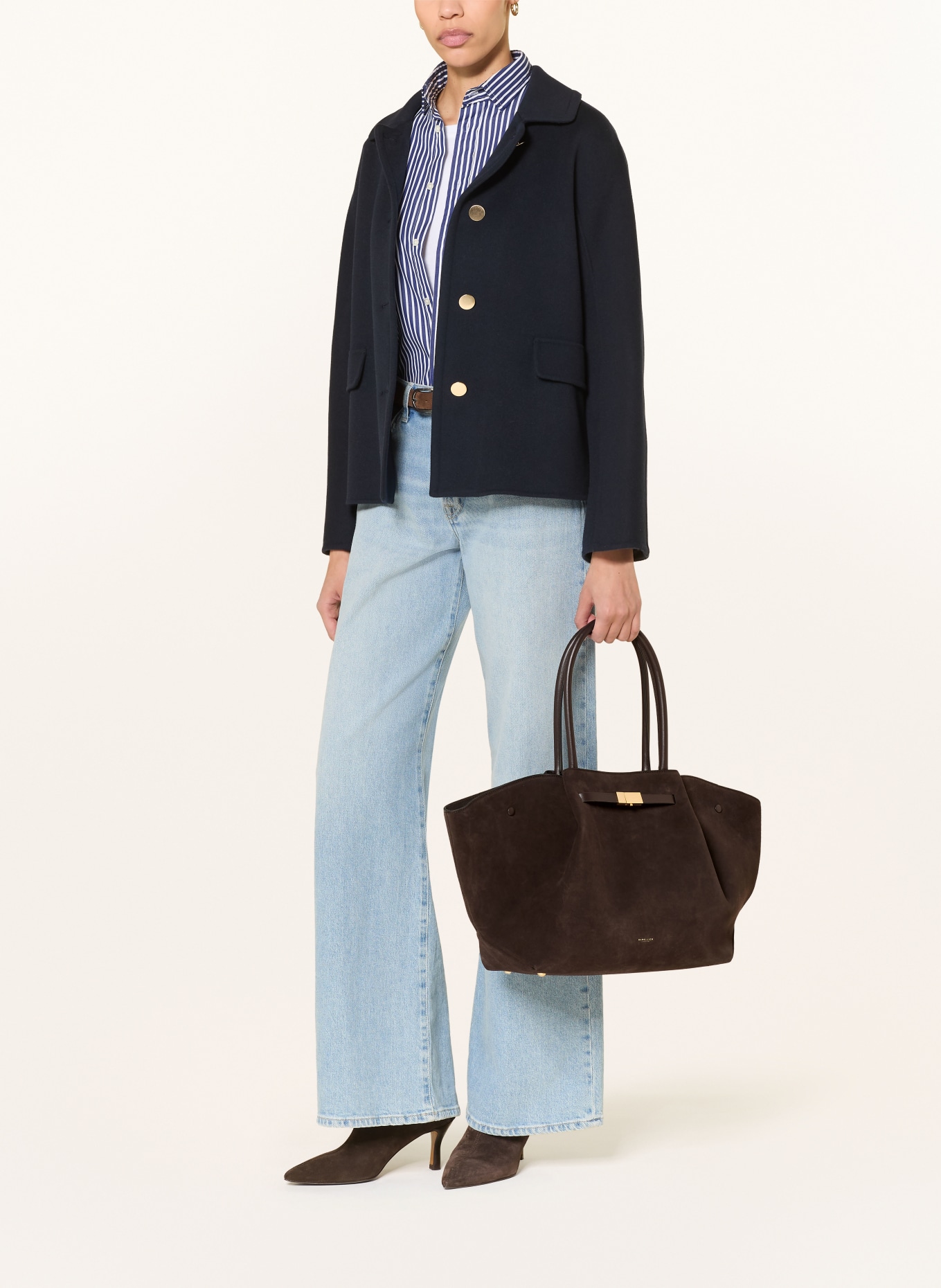 DEMELLIER Nákupní taška NEW YORK LARGE: TMAVĚ HNĚDÁ