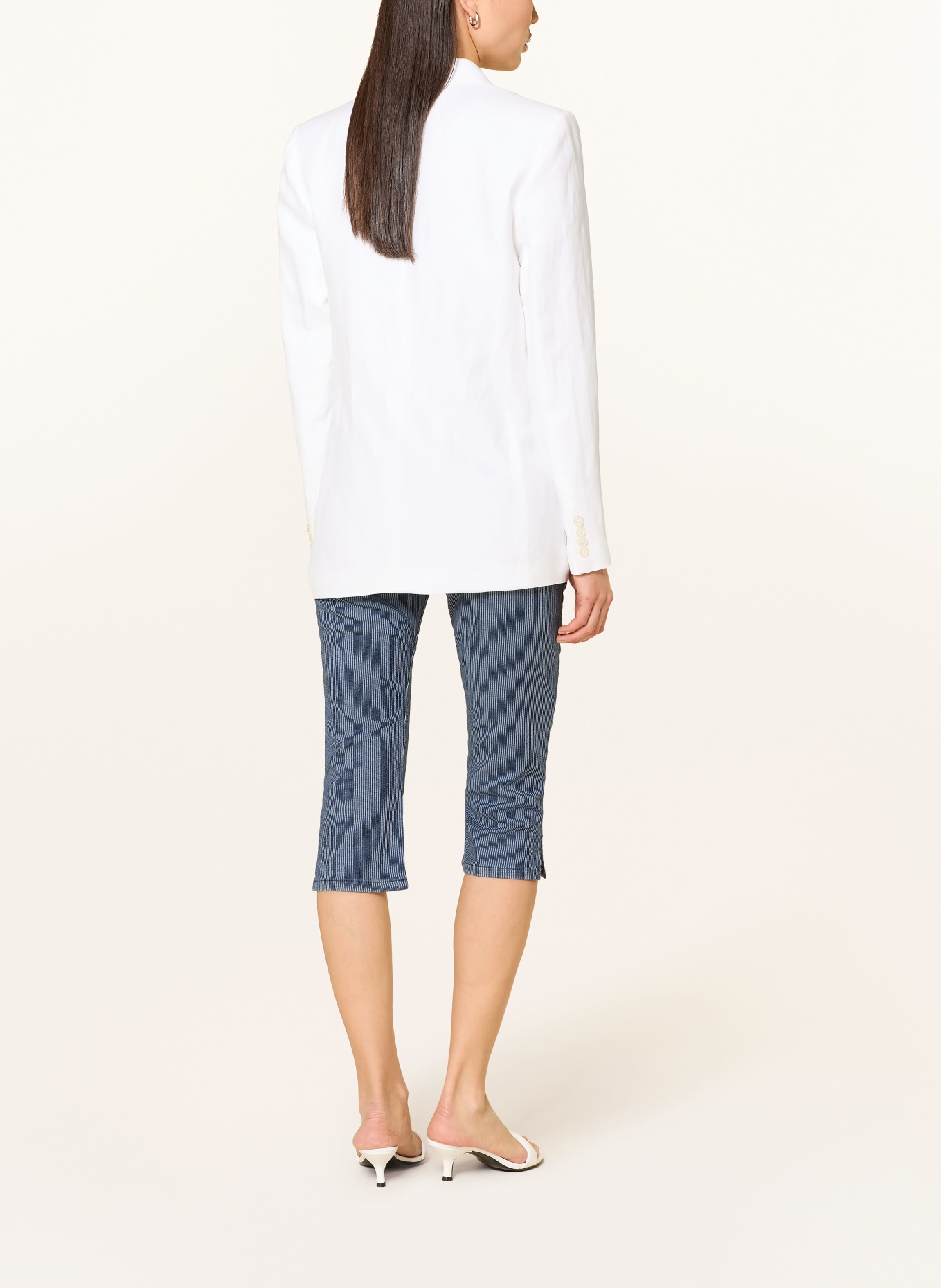 MAC 3/4-Jeans CAPRI: D125 striped iceberg blue