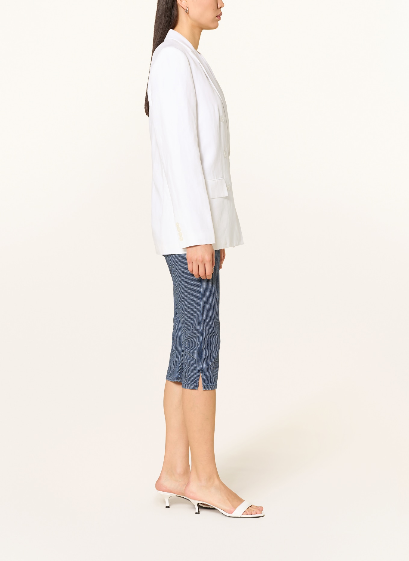 MAC 3/4-Jeans CAPRI: D125 striped iceberg blue