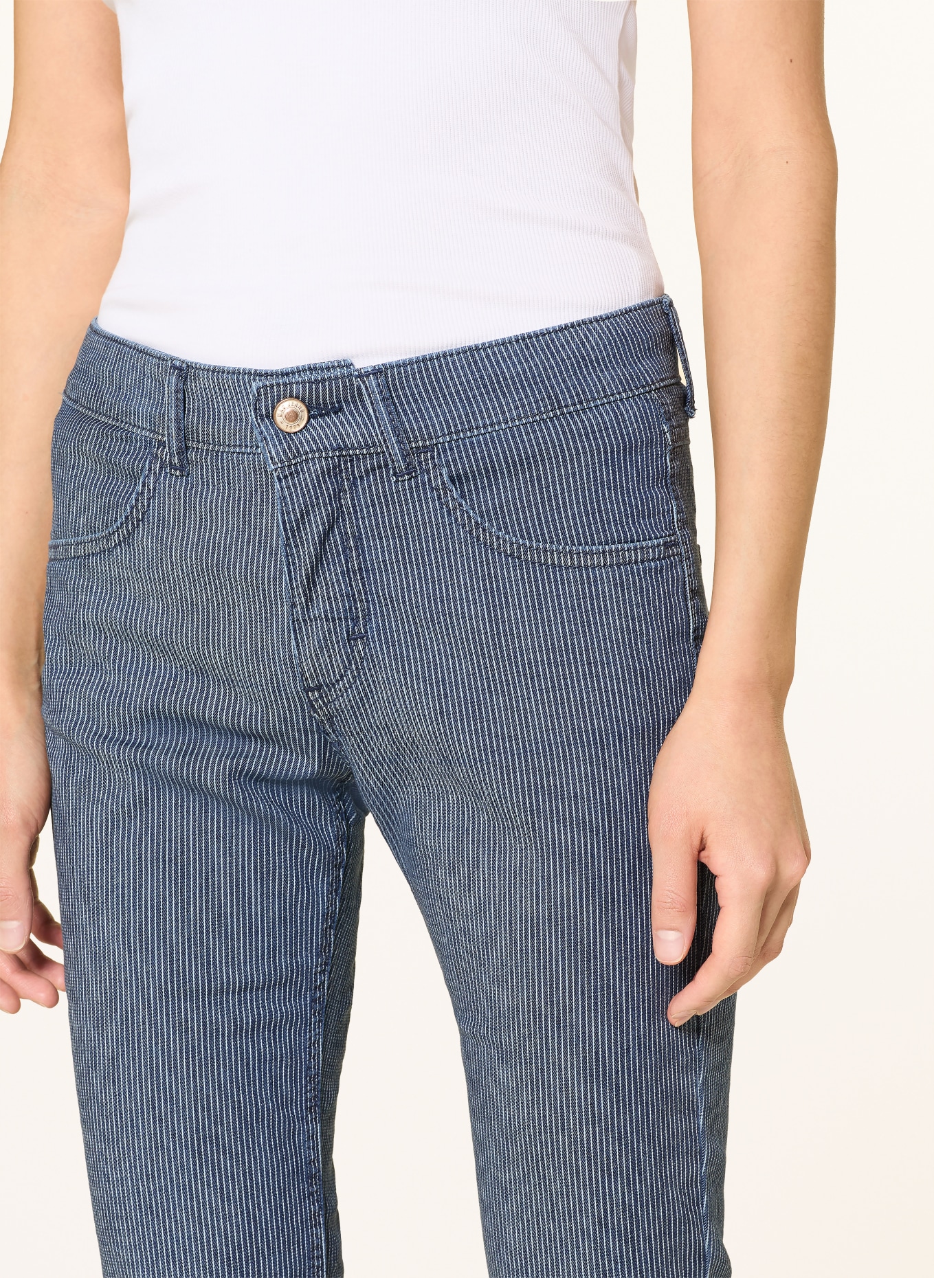 MAC 3/4-Jeans CAPRI: D125 striped iceberg blue