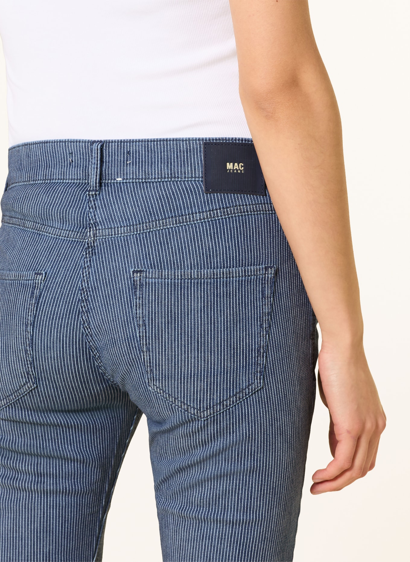 MAC 3/4-Jeans CAPRI: D125 striped iceberg blue