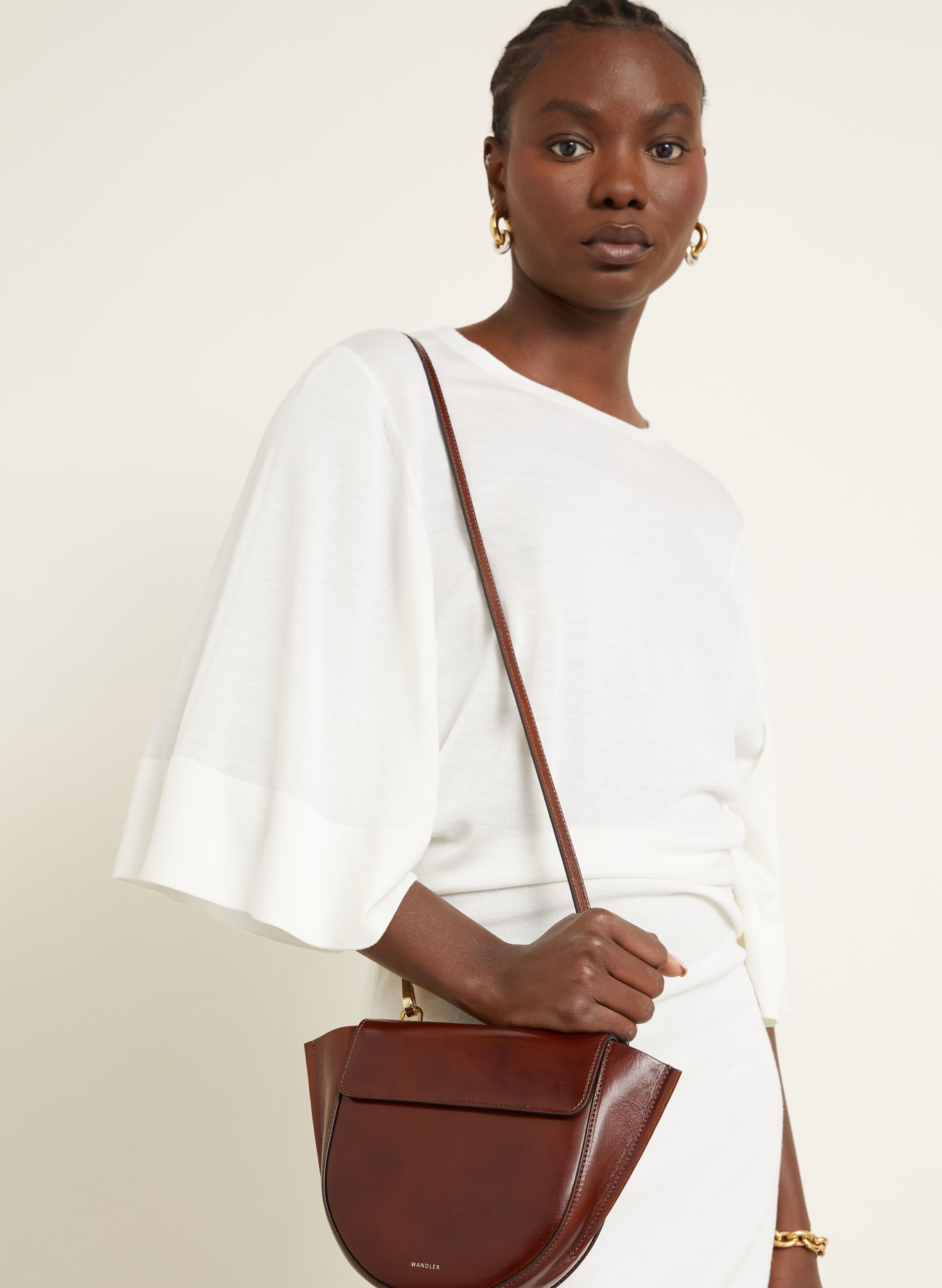 WANDLER Umhängetasche HORTENSIA MINI: DUNKELBRAUN