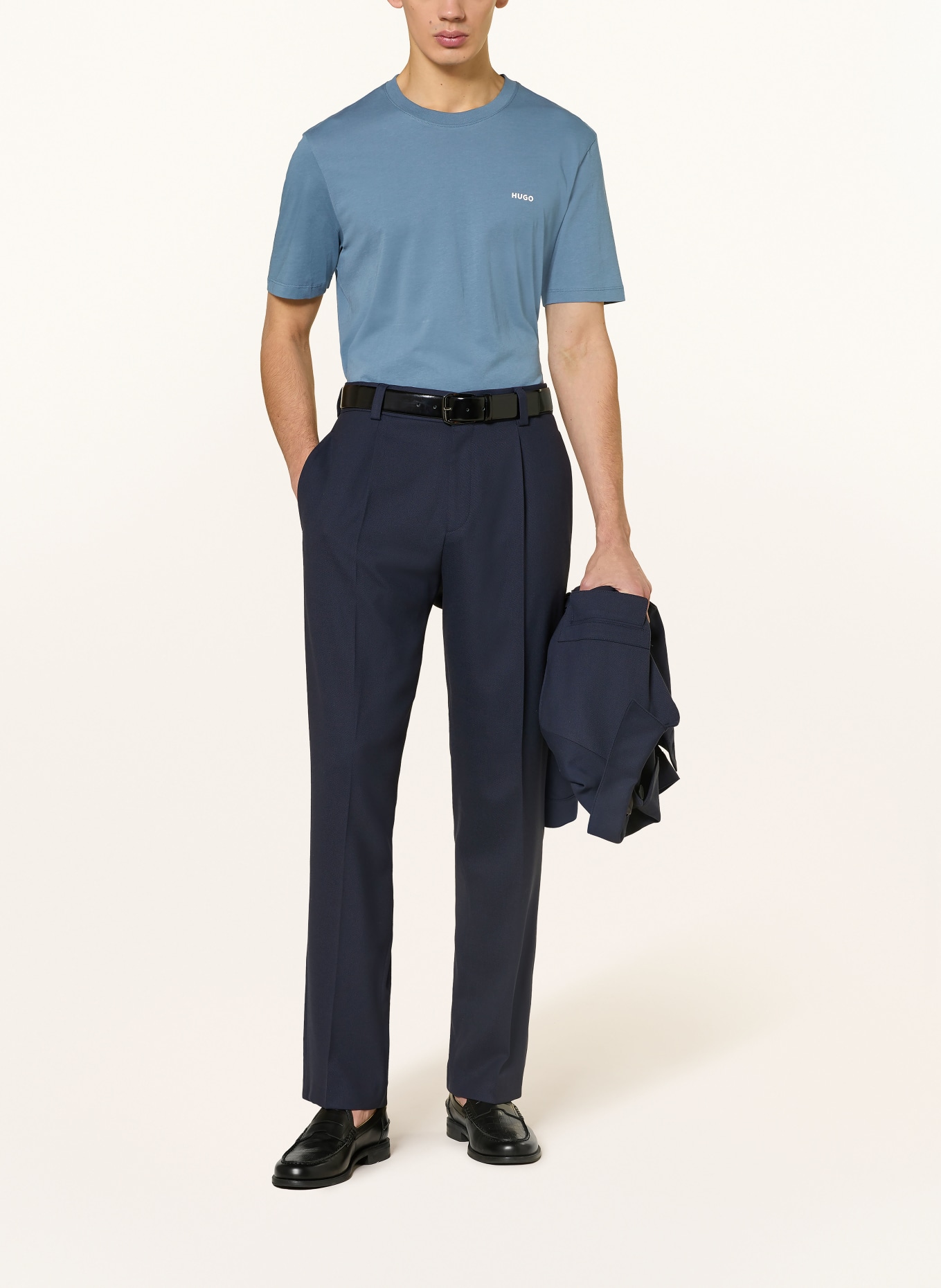 HUGO T-Shirt DERO: JASNONIEBIESKI