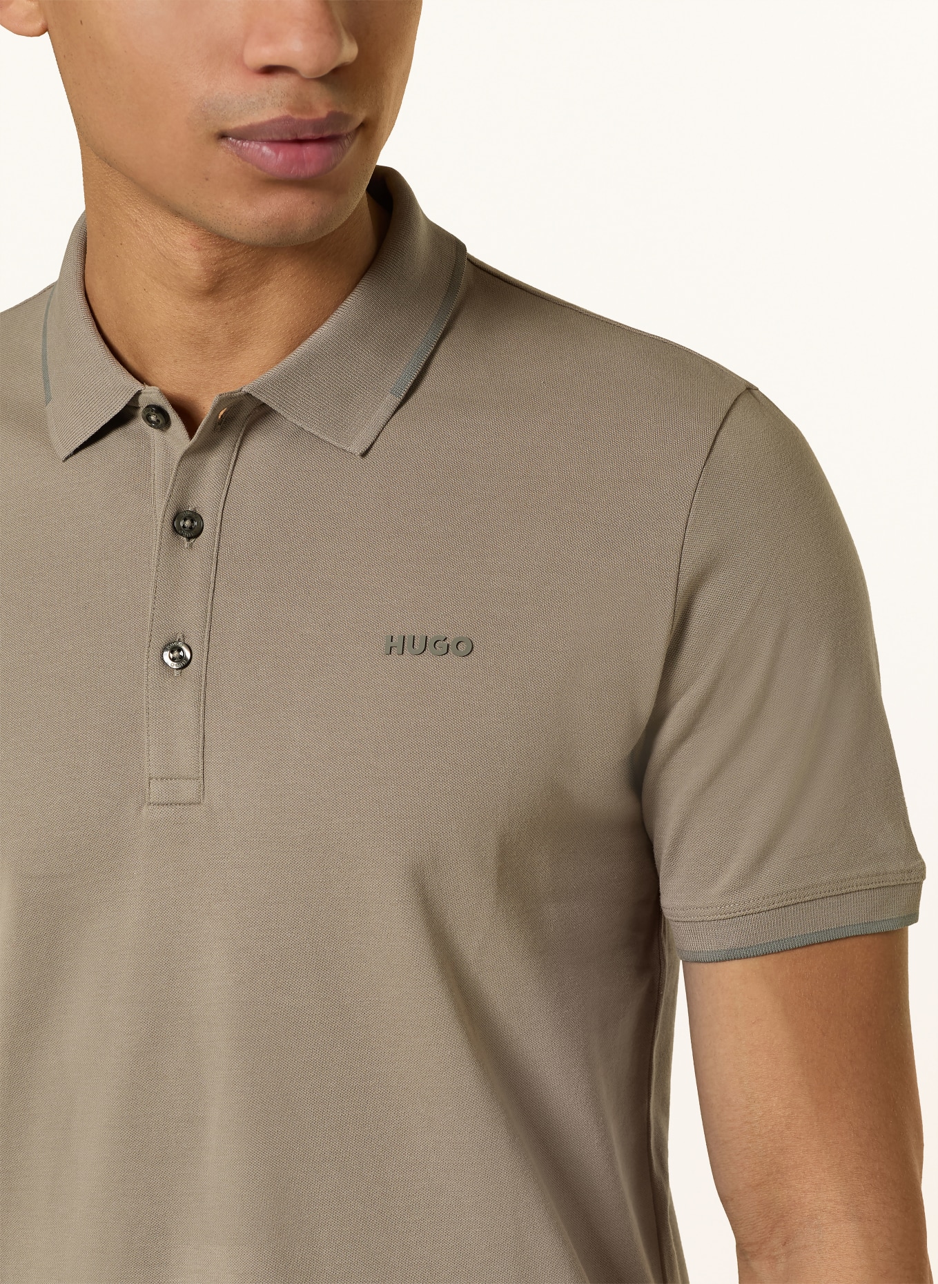 HUGO Jersey-Poloshirt DINOSO Slim Fit: TAUPE