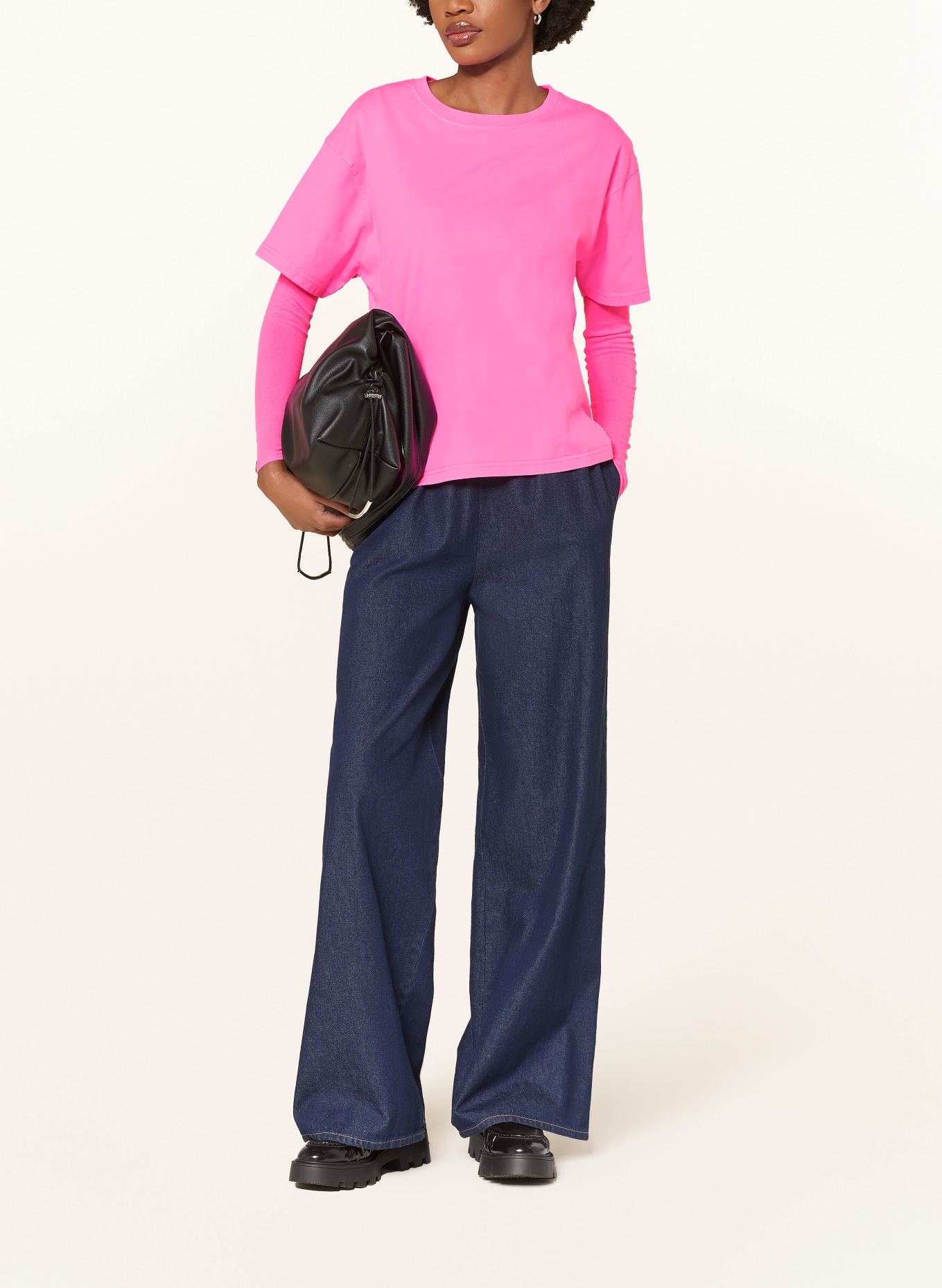 American Vintage Tričko FIZVALLEY: NEONOVĚ RŮŽOVÁ