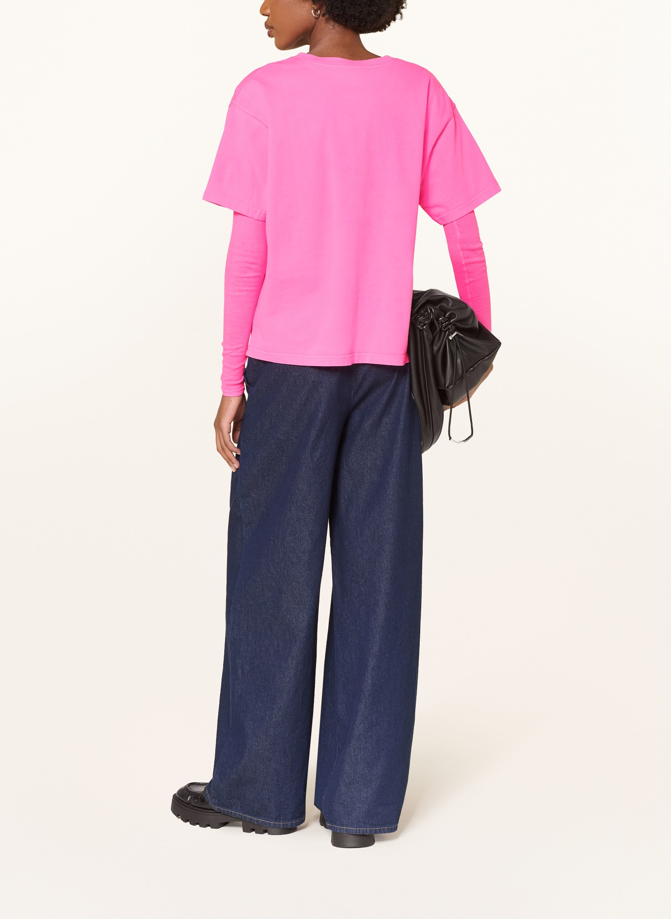 American Vintage Tričko FIZVALLEY: NEONOVĚ RŮŽOVÁ