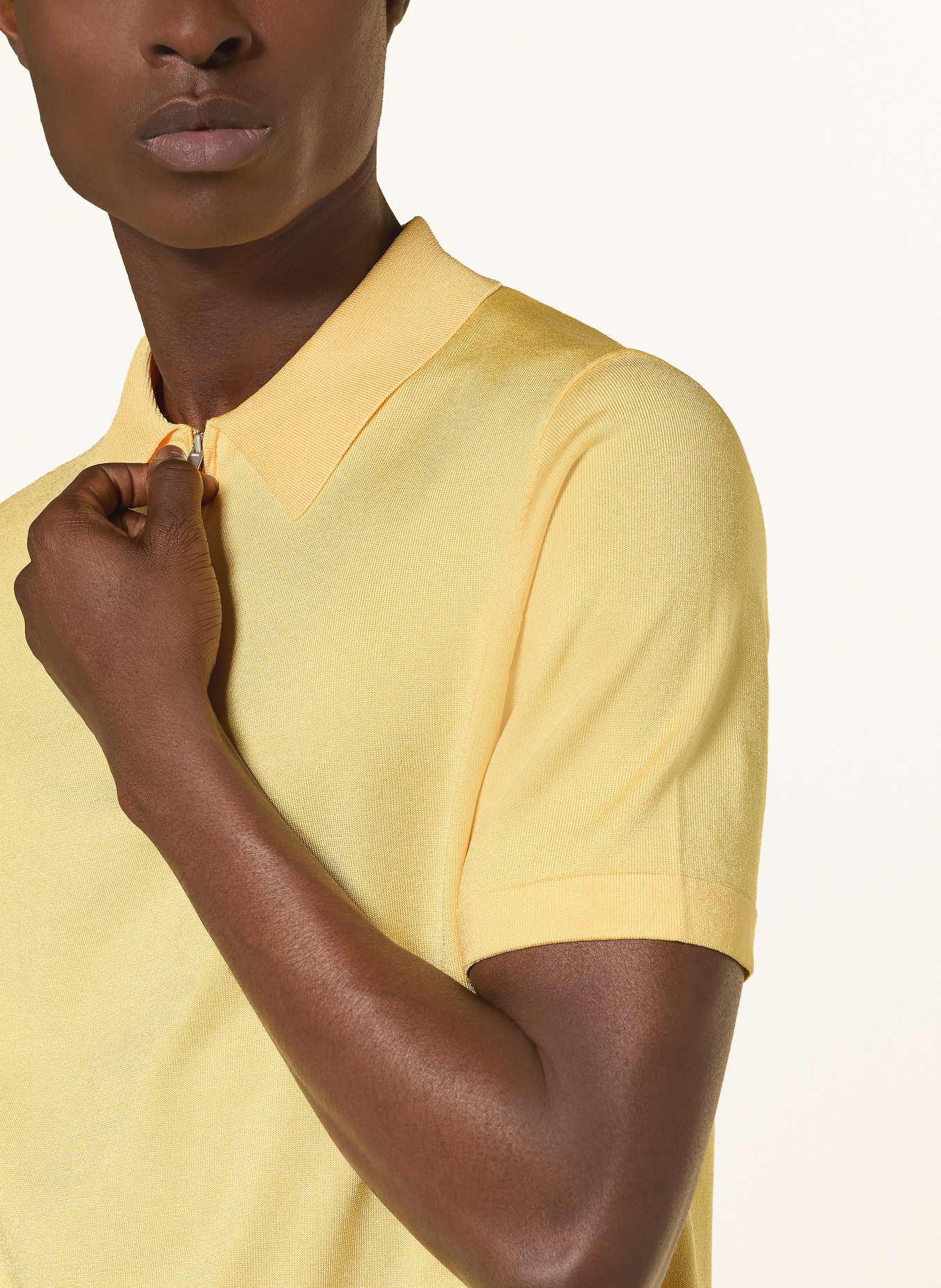 SANDRO Strick-Poloshirt: GELB