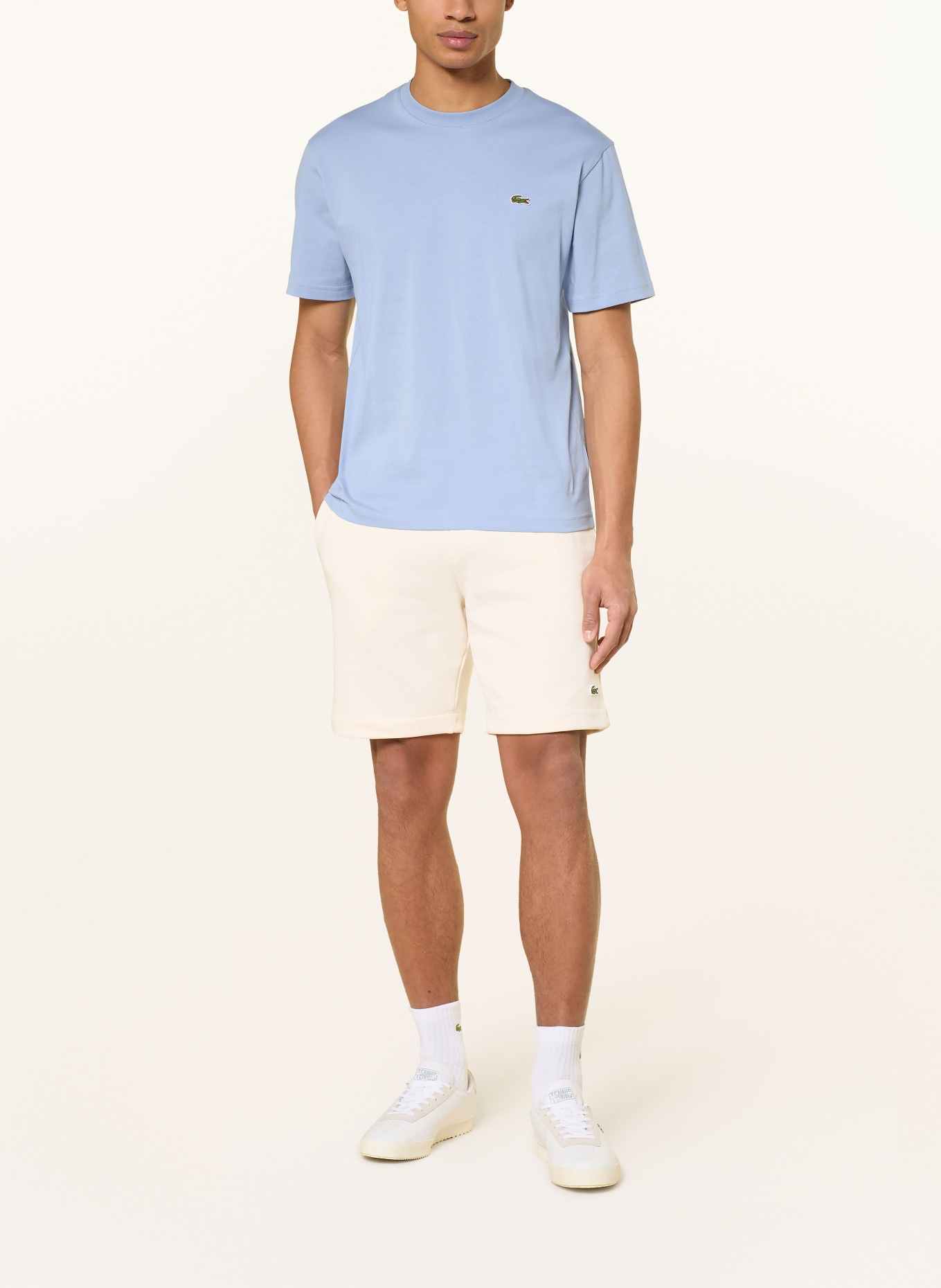 LACOSTE Szorty dresowe: KREMOWY