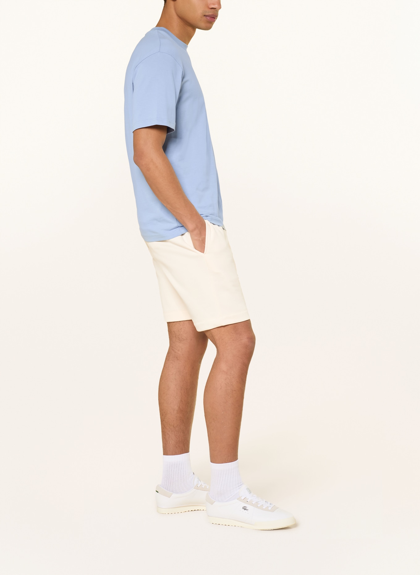 LACOSTE Szorty dresowe: KREMOWY