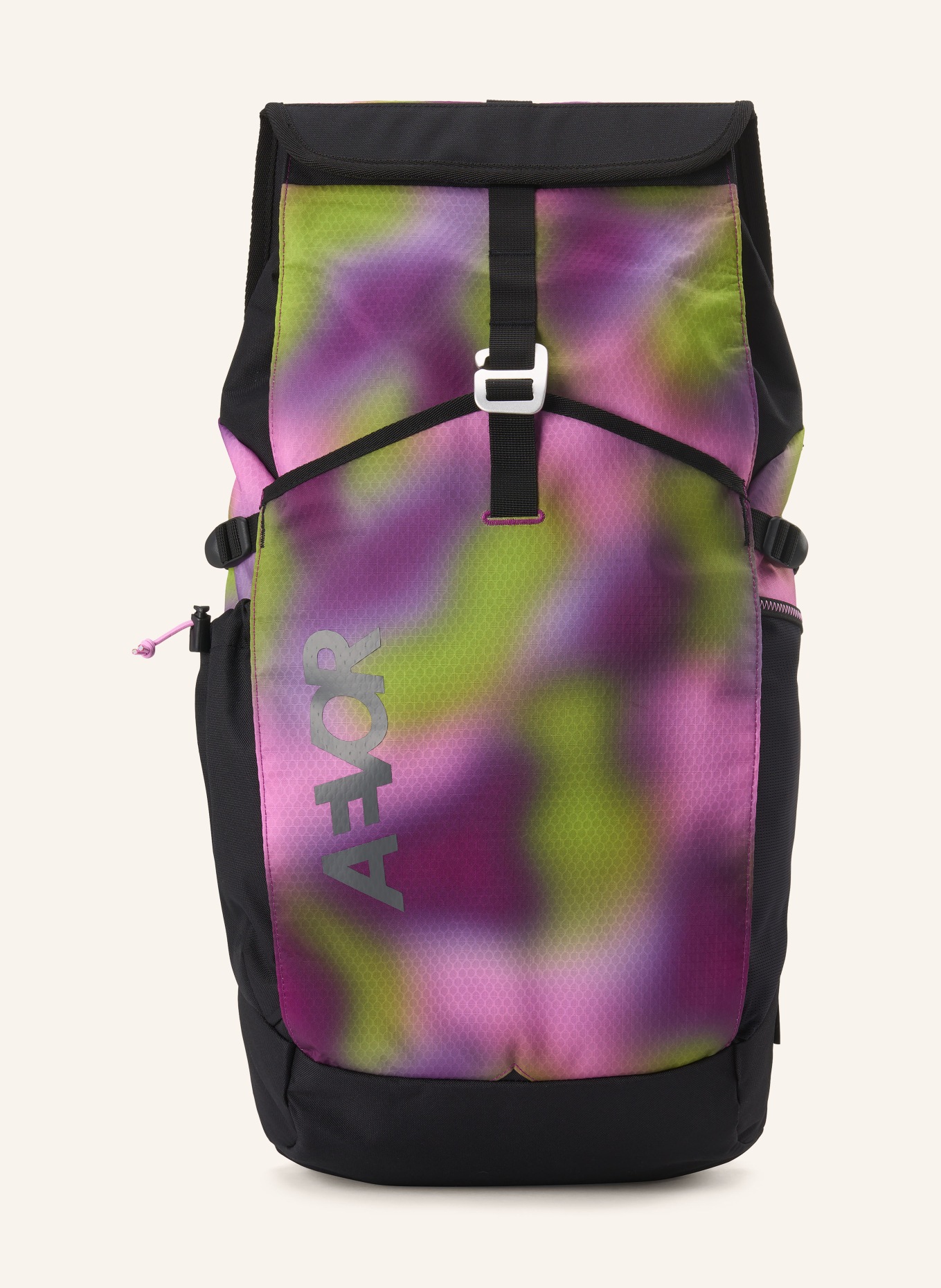 AEVOR Backpack ROLL PACK 20 l with laptop compartment: BLACK / PURPLE / NEON GREEN