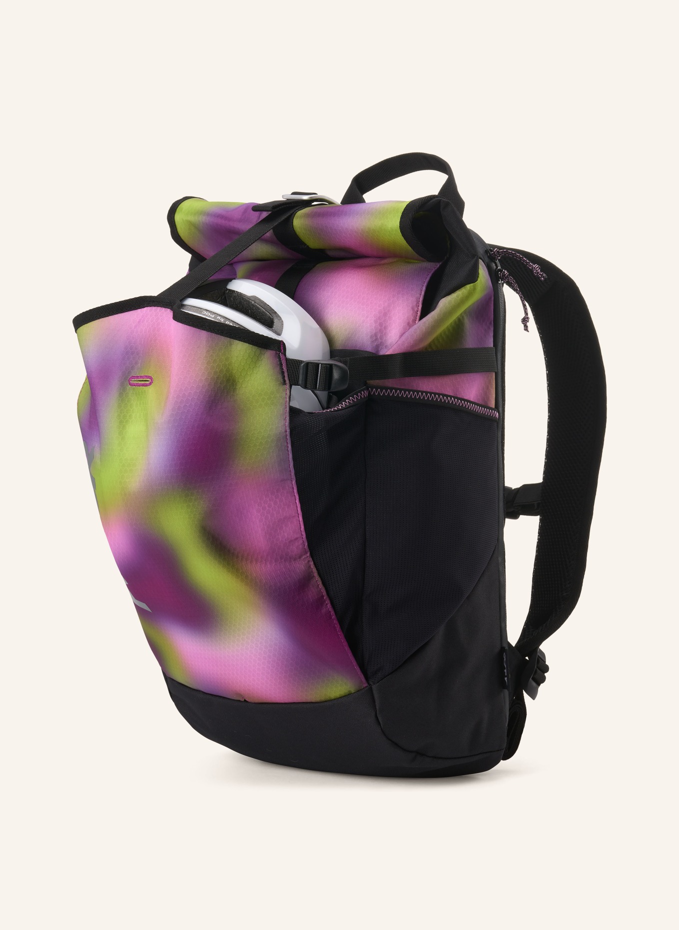 AEVOR Backpack ROLL PACK 20 l with laptop compartment: BLACK / PURPLE / NEON GREEN