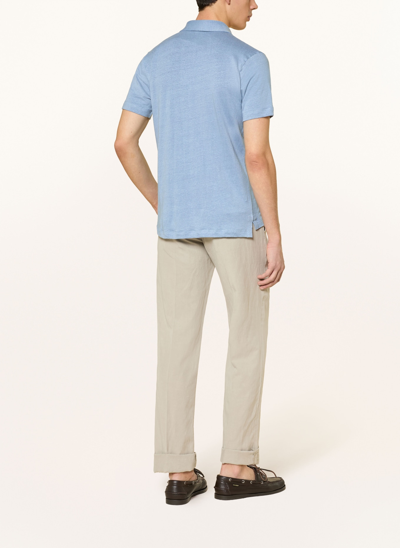 Stefan Brandt Žerzejová polokošile ze lnu: TMAVĚ MODRÁ