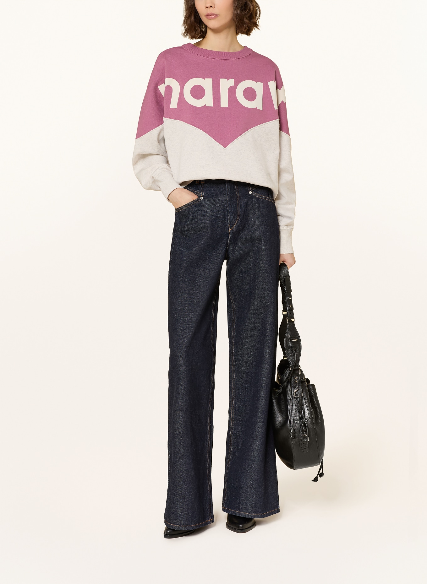 MARANT ÉTOILE Sweatshirt HOUSTON: FUCHSIA / ECRU