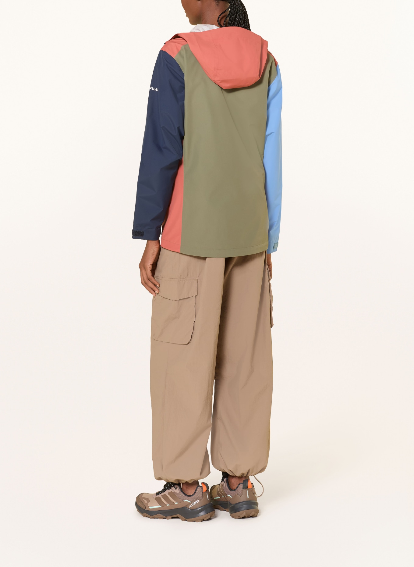 SALEWA Hardshellová bunda PUEZ 2.5L PTX: TMAVĚ MODRÁ / TMAVĚ ORANŽOVÁ / MODRÁ