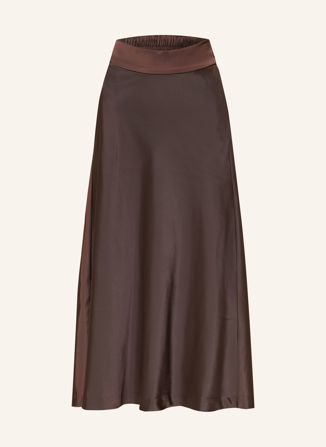 InWear Saténová sukně ZILKYIW: TMAVĚ HNĚDÁ