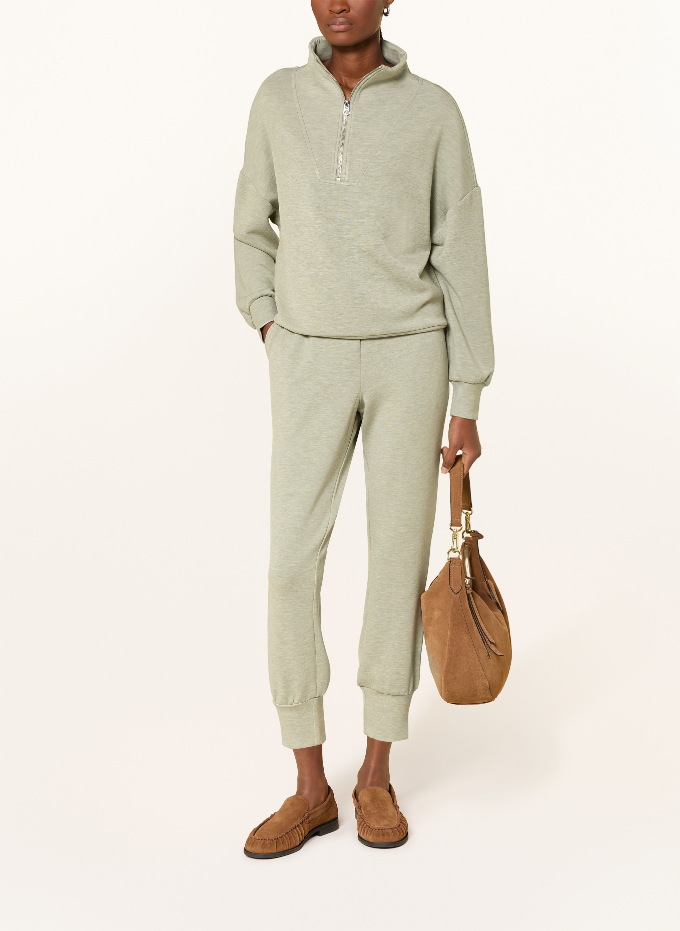 VARLEY Half-zip sweater in sweatshirt fabric HAWLEY: MINT