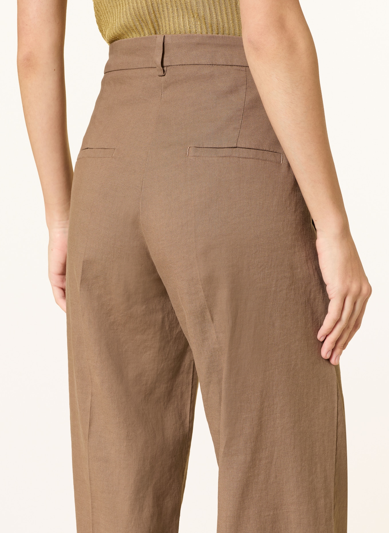 CAMBIO MIRA marlena pants with linen: LIGHT BROWN