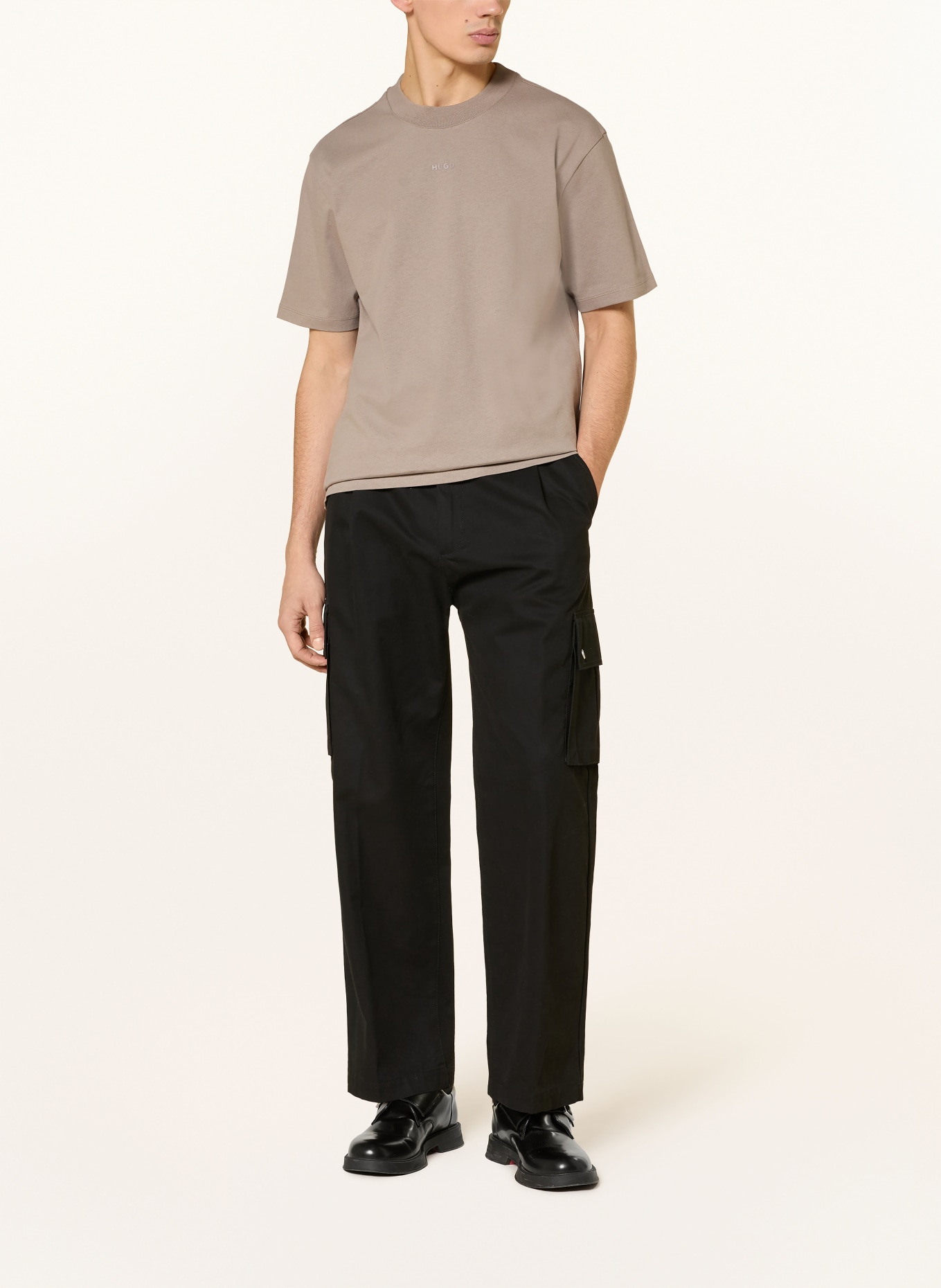 HUGO T-Shirt DAPOLINO: TAUPE