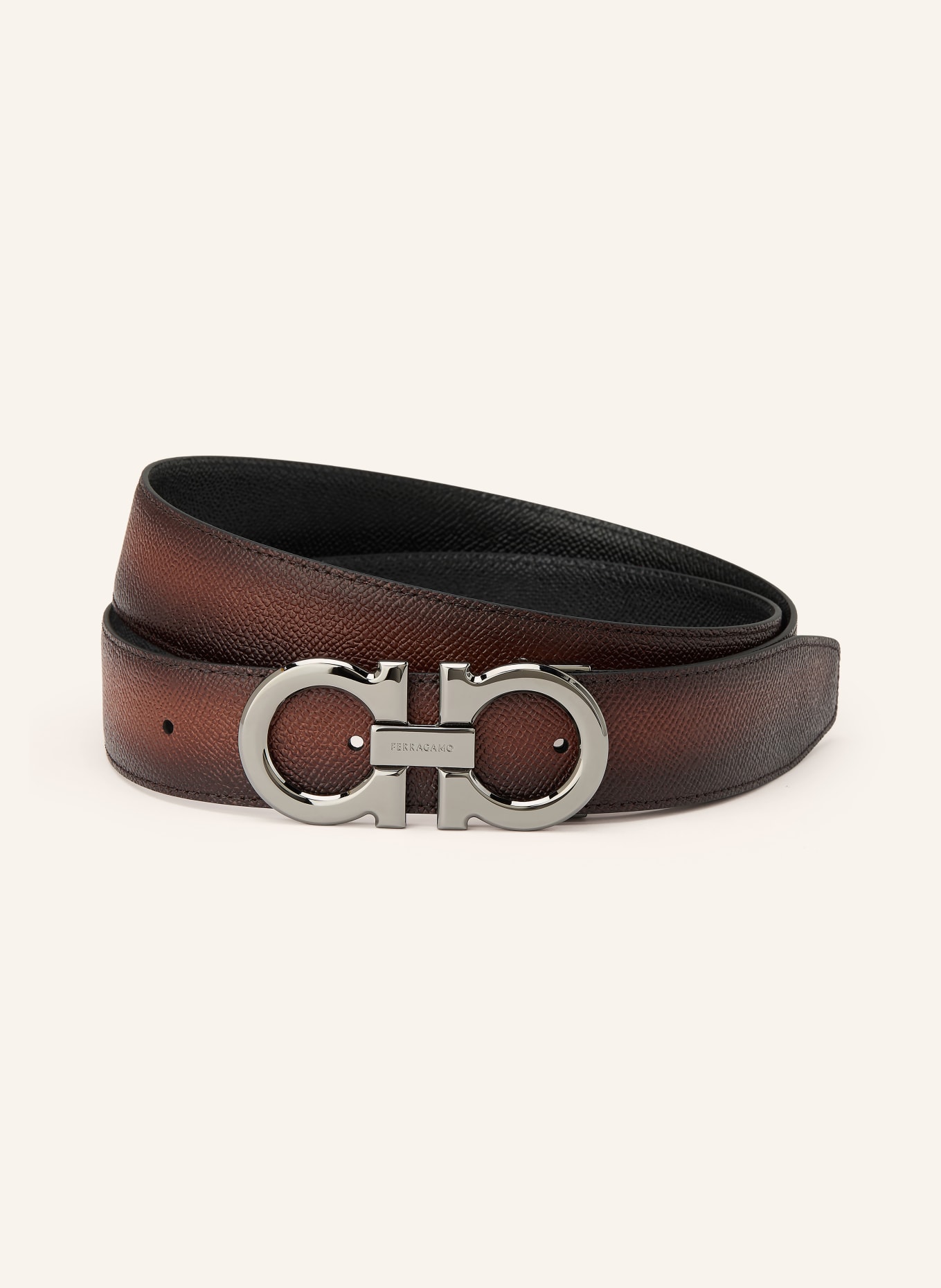 FERRAGAMO Reversible leather belt: COGNAC