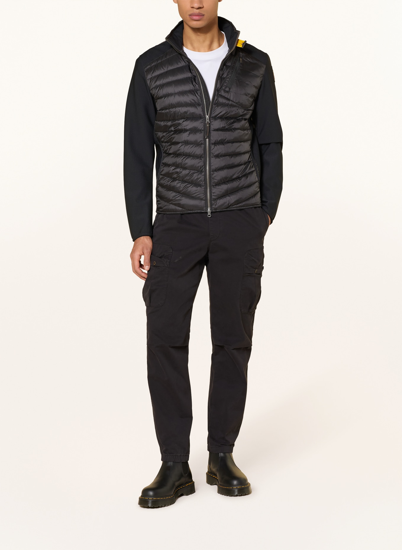 PARAJUMPERS Daunenjacke JAYDEN im Materialmix: SCHWARZ