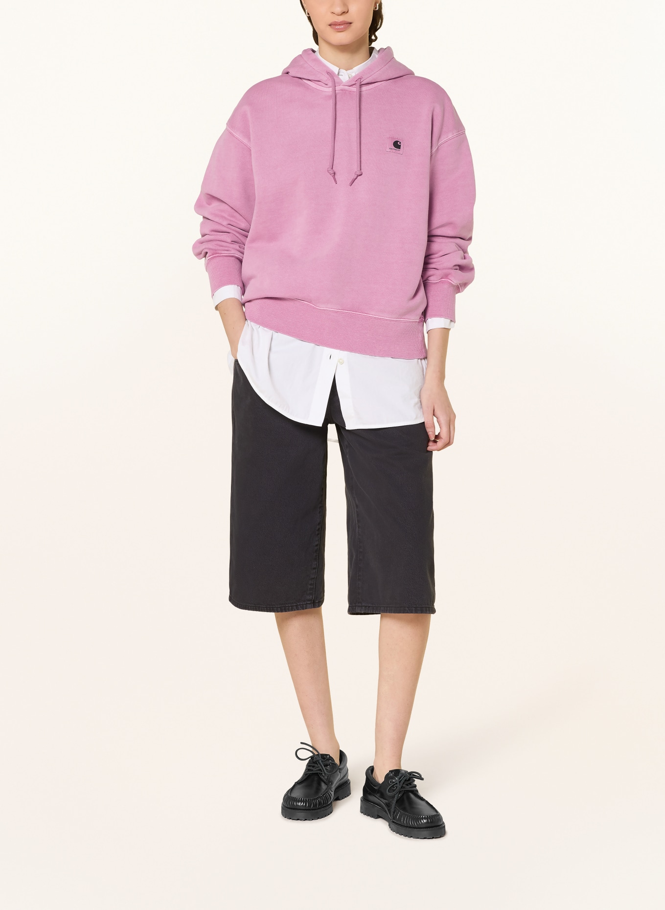 carhartt WIP Mikina s kapucí NELSON: SVĚTLE FIALOVÁ