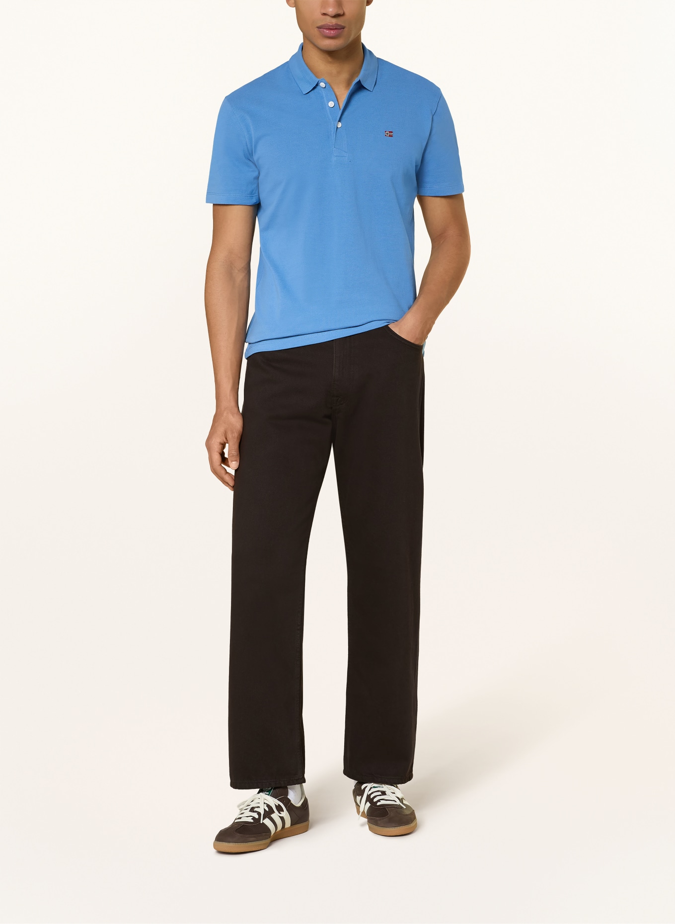 NAPAPIJRI Piqué poloshirt EALIS: BLAUW