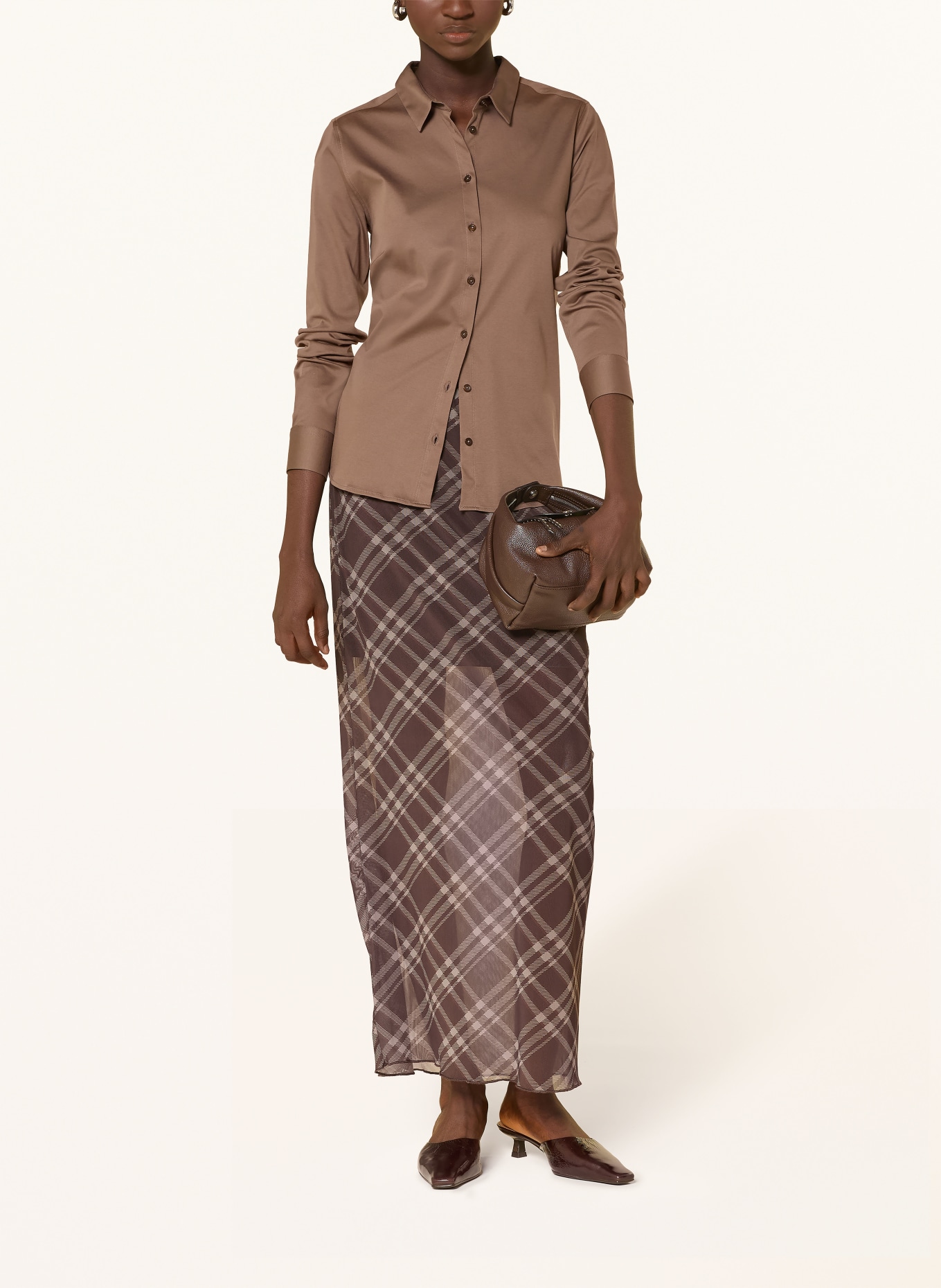 MOS MOSH Hemdbluse MMTINA aus Jersey: BRAUN