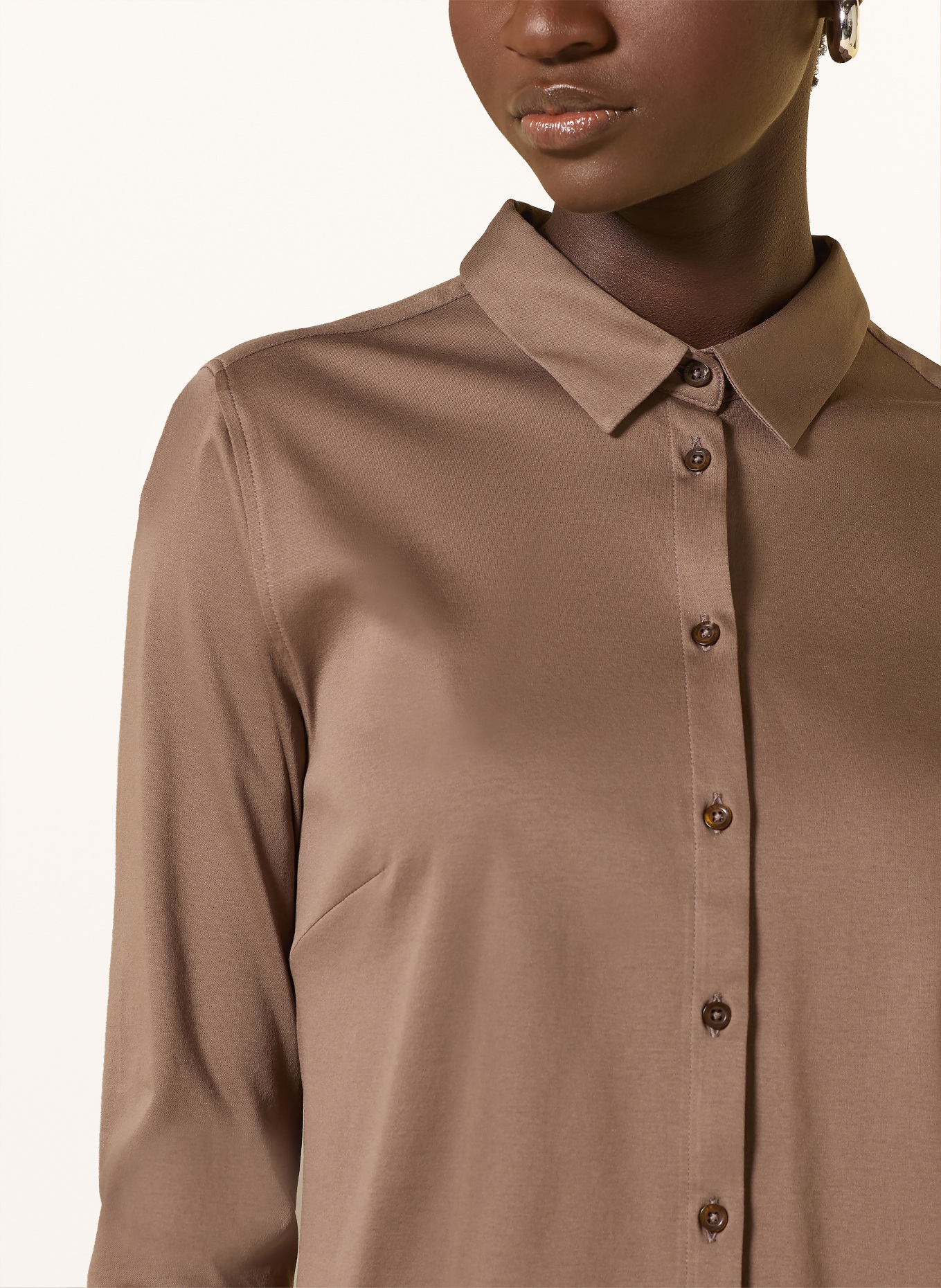 MOS MOSH Hemdbluse MMTINA aus Jersey: BRAUN
