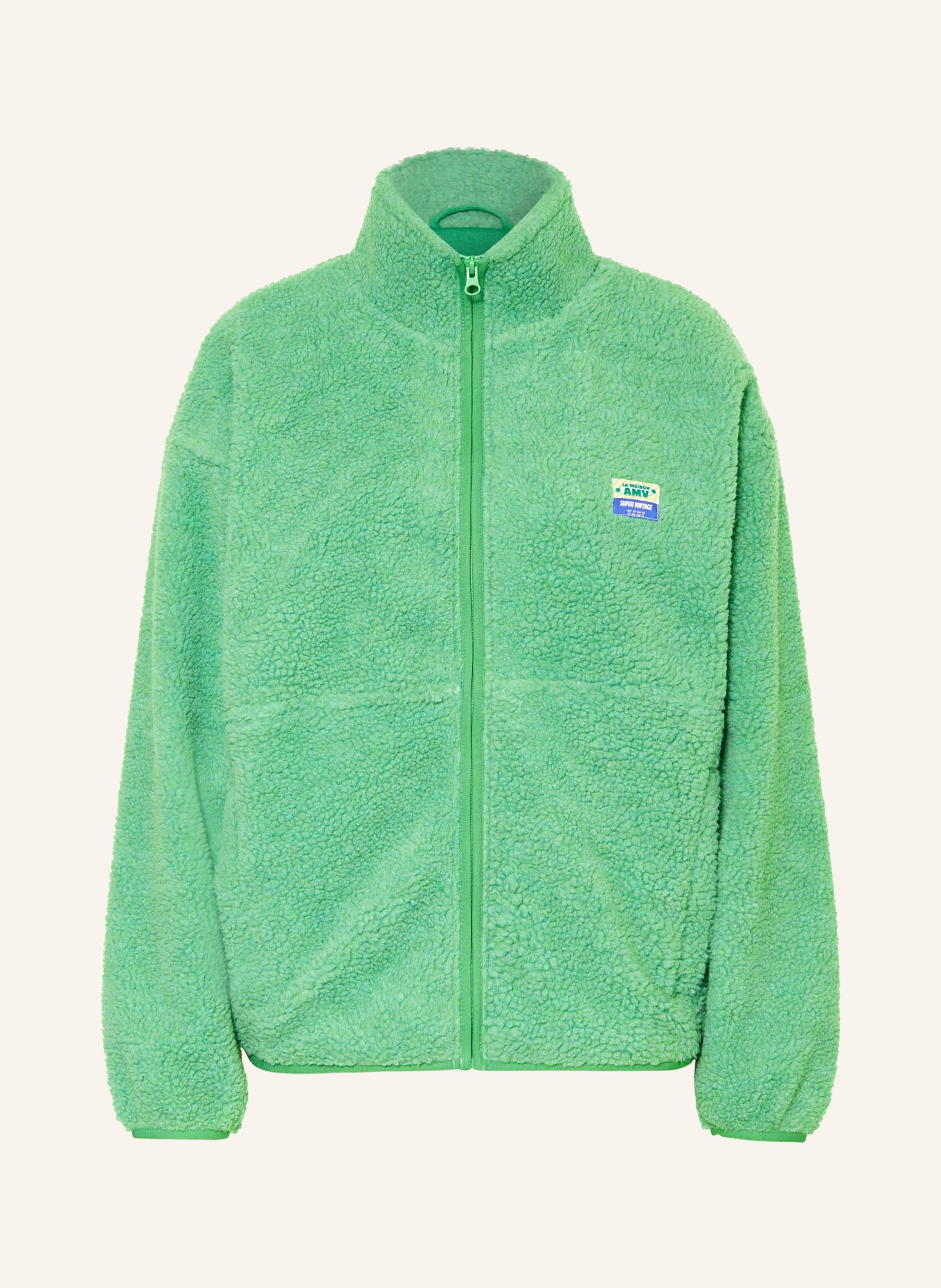 American Vintage Plyšová bunda HOKTOWN: SVĚTLE ZELENÁ
