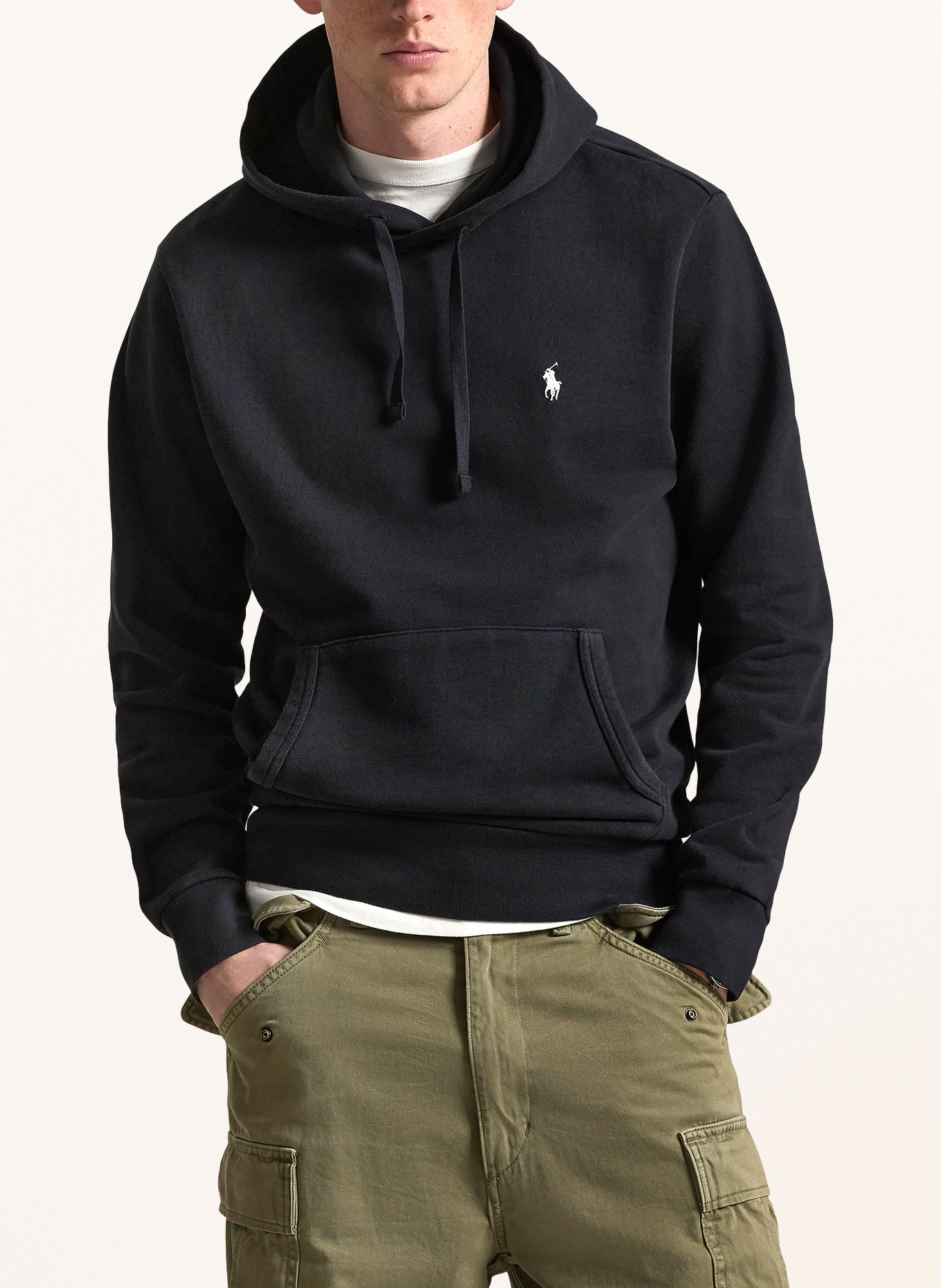 POLO RALPH LAUREN Hoodie: SCHWARZ / CREME
