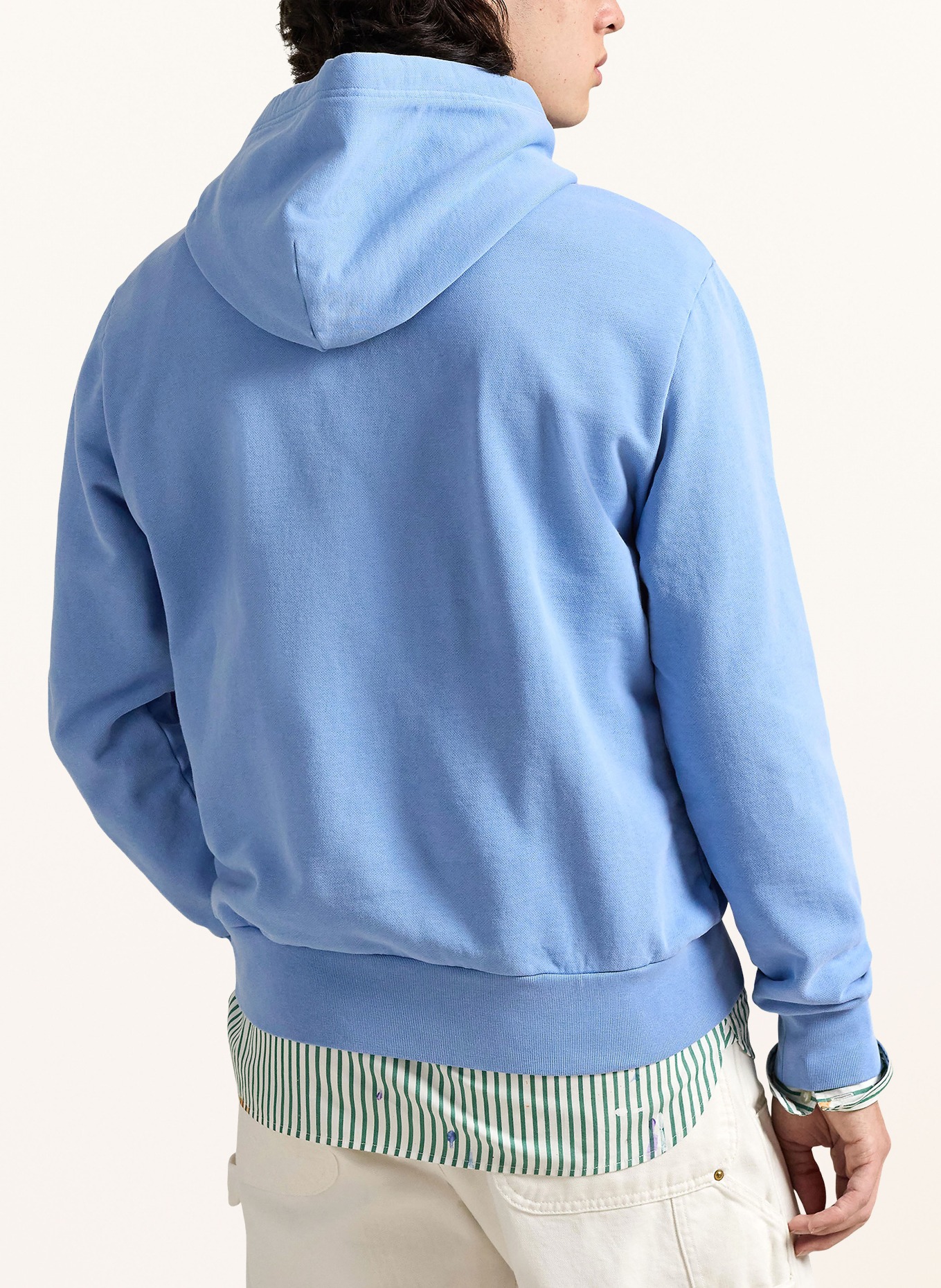 POLO RALPH LAUREN Hoodie: HELLBLAU / WEISS