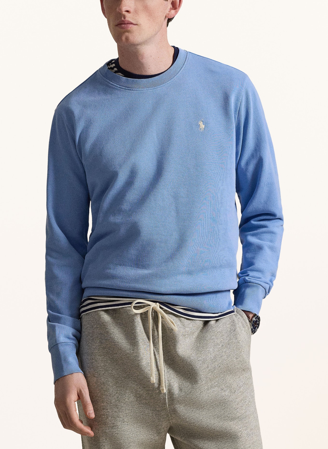 POLO RALPH LAUREN Sweatshirt: HELLBLAU / WEISS
